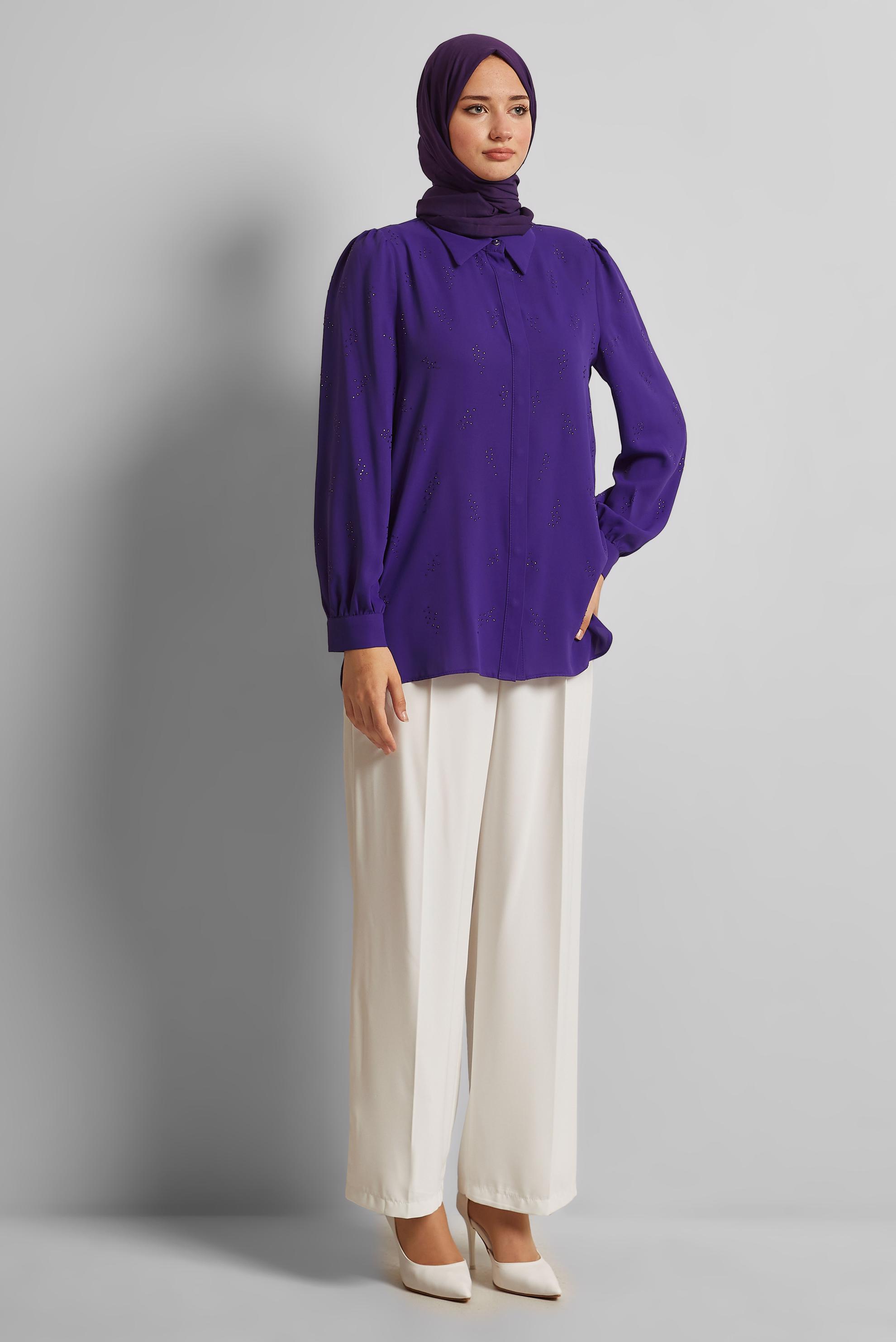 Hijab clothing PURPLE GEM EMBROIDERED BLOUSE 45721
