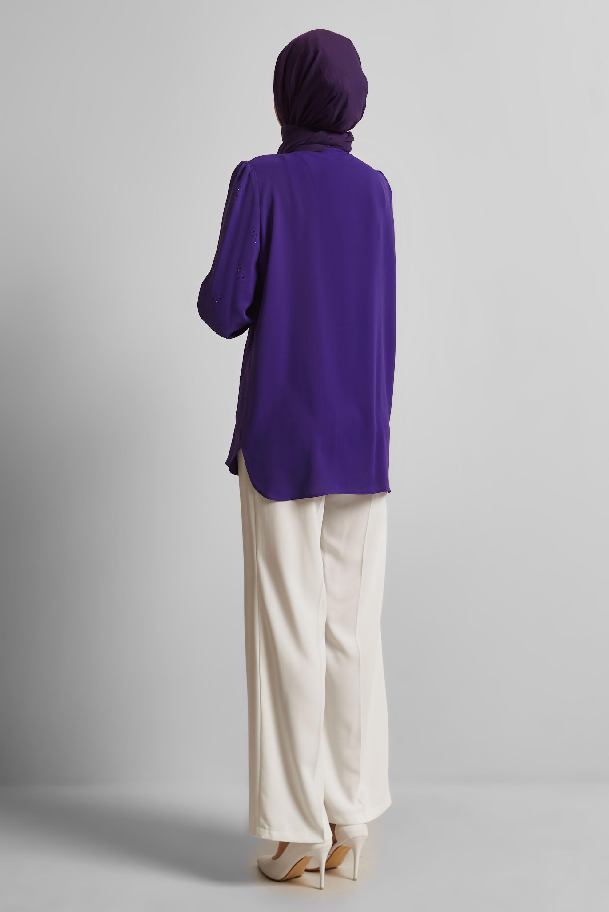 Hijab clothing PURPLE GEM EMBROIDERED BLOUSE 45721