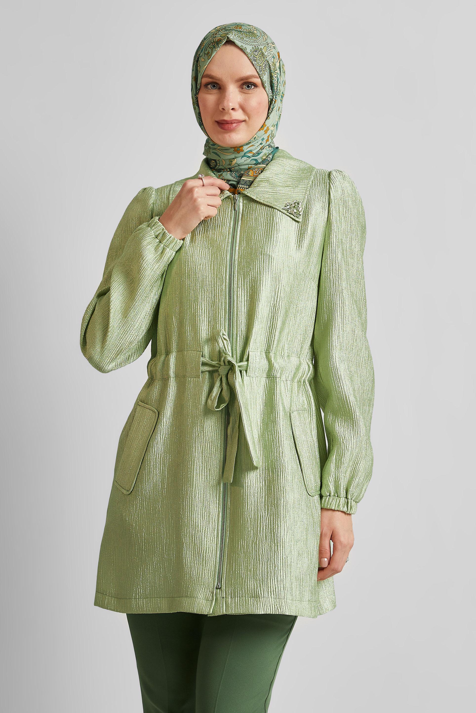 Vêtements hijab VERT VESTE JACQUARD 45392