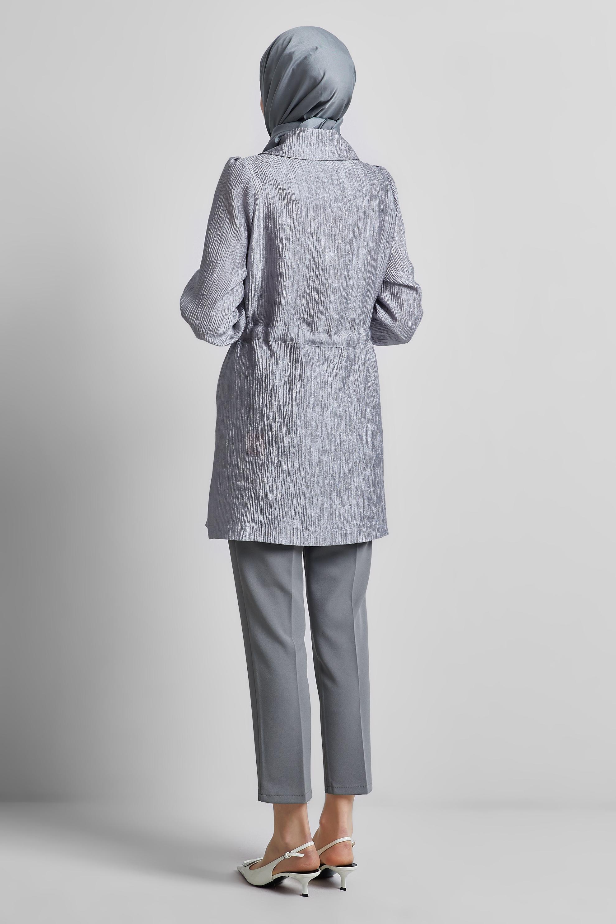 Vêtements hijab GRIS VESTE JACQUARD 45392