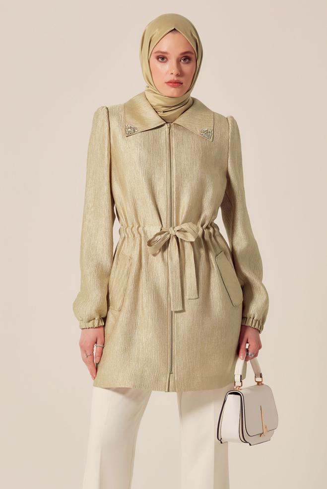 Vêtements hijab OR VESTE JACQUARD 45392 - ALVİNA