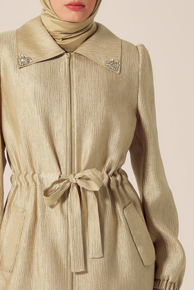 Vêtements hijab OR VESTE JACQUARD 45392 - ALVİNA