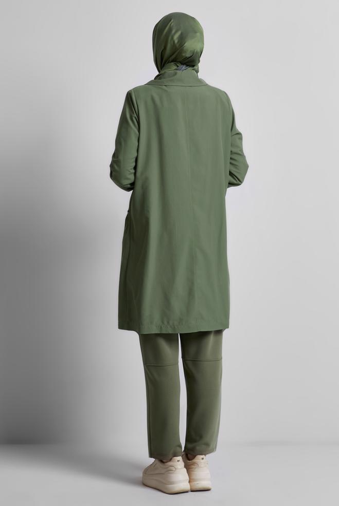 Hijab clothing KHAKI ZIPPERED JACKET 45396  - ALVİNA