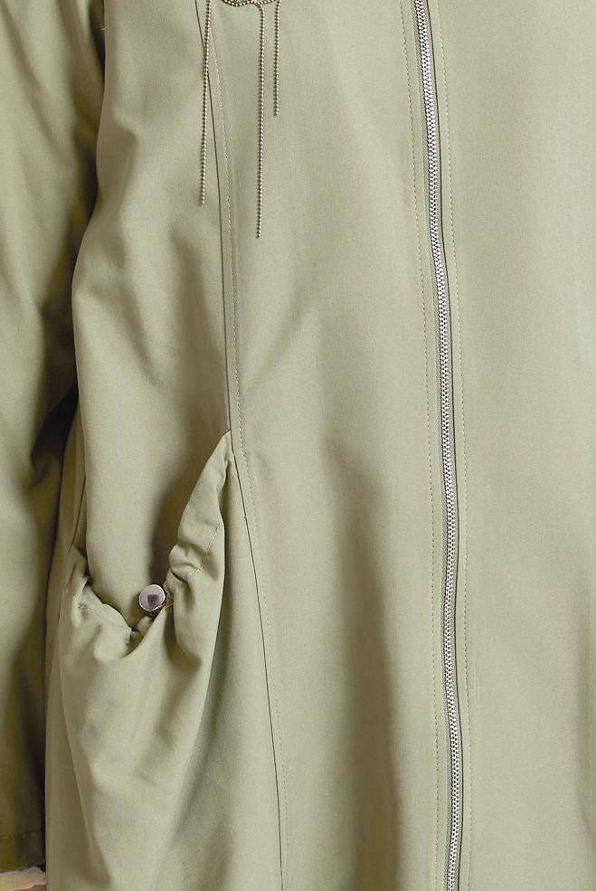 Hijab clothing BEIGE ZIPPERED JACKET 45396  - ALVİNA