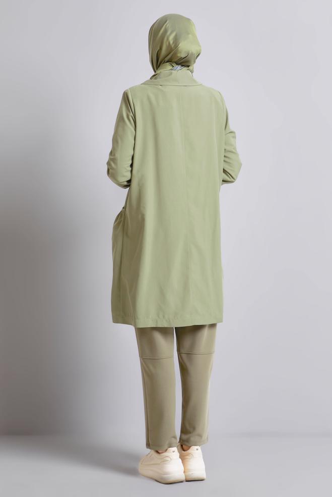 Hijab clothing BEIGE ZIPPERED JACKET 45396  - ALVİNA