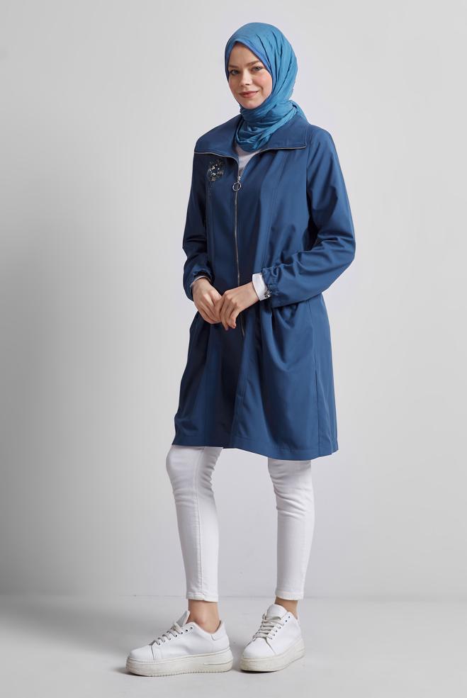 Vêtements hijab BLEU MARINE VESTE ZIPPÉE 45396  - ALVİNA