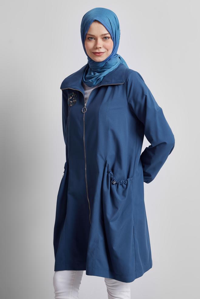 Vêtements hijab BLEU MARINE VESTE ZIPPÉE 45396  - ALVİNA