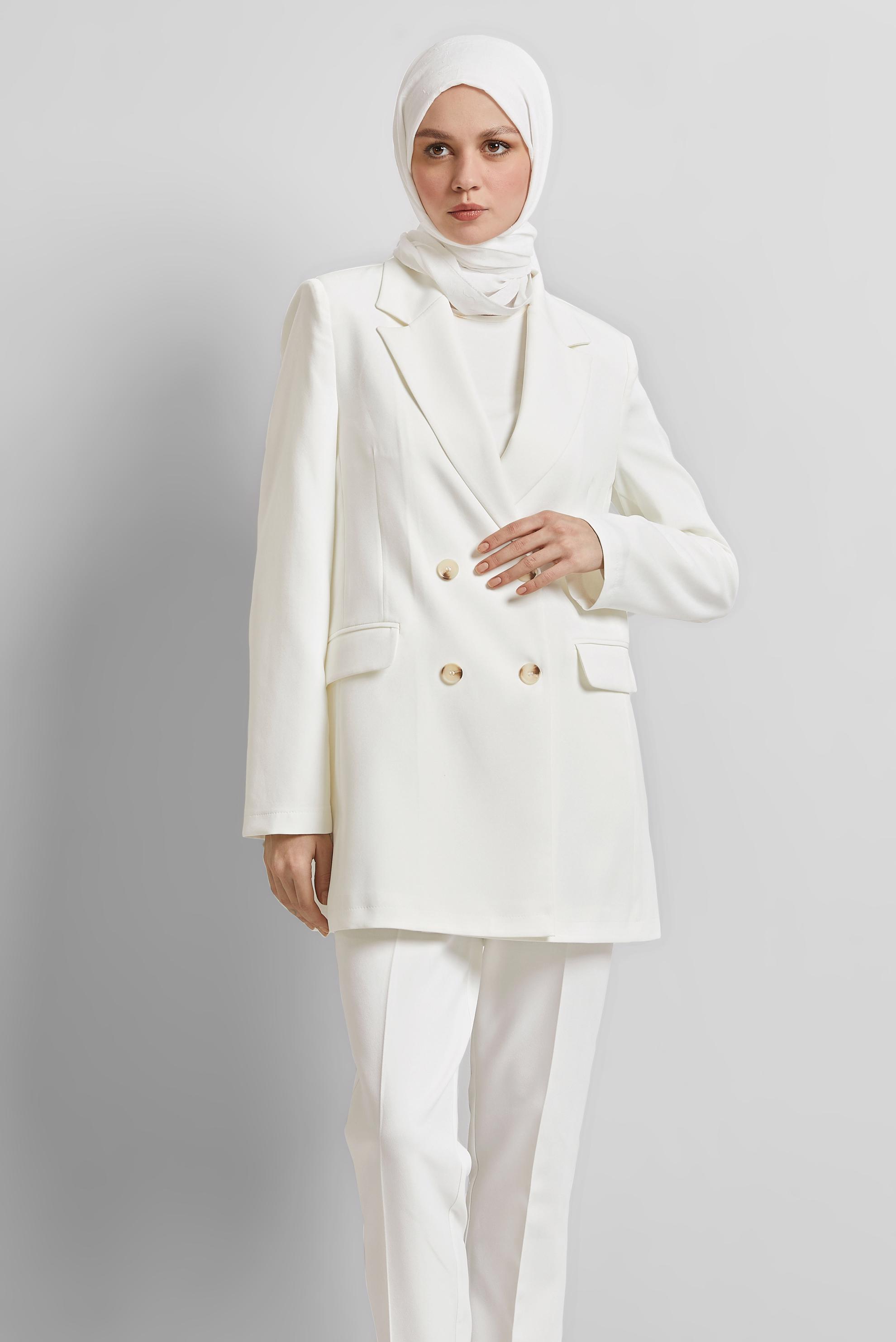 Vêtements hijab BLANC VESTE BLAZER 45436