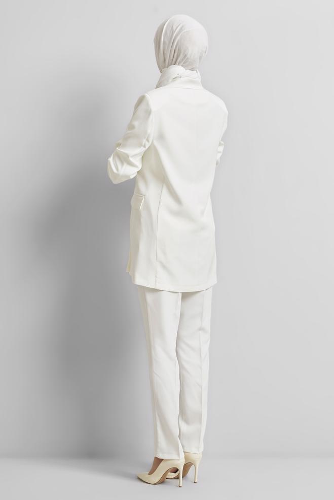 Hijab clothing WHITE BLAZER JACKET 45436 - ALVİNA