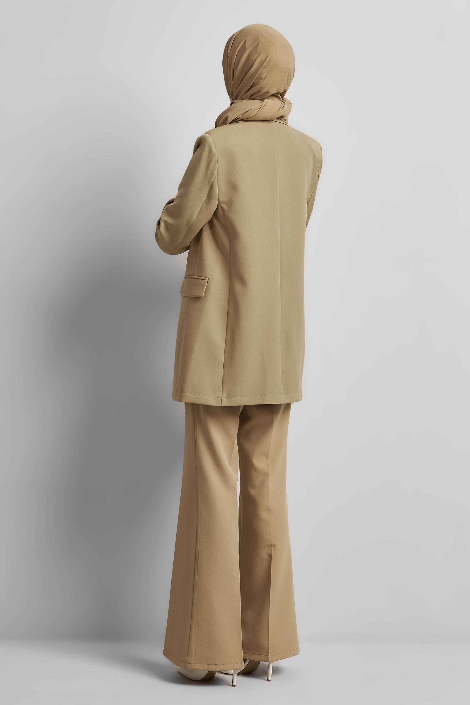 Tesettür giyim KUM KRUVAZE YAKA BLAZER CEKET 45436