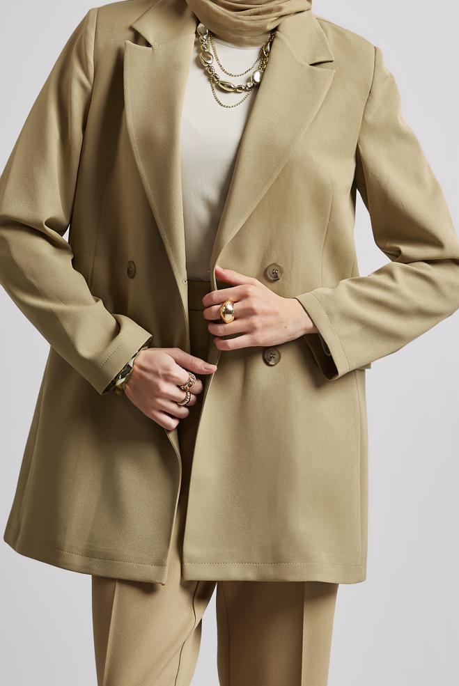 Hijab-Kleidung SAND BLAZERJACKE 45436 - ALVİNA