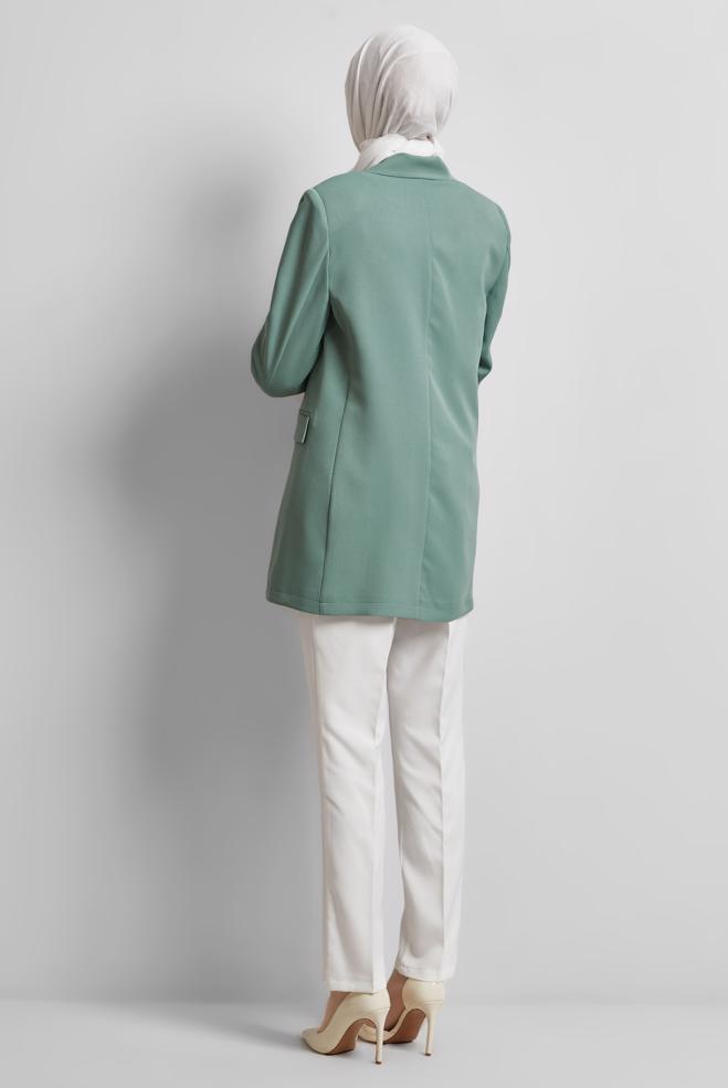 Hijab clothing GREEN BLAZER JACKET 45436 - ALVİNA