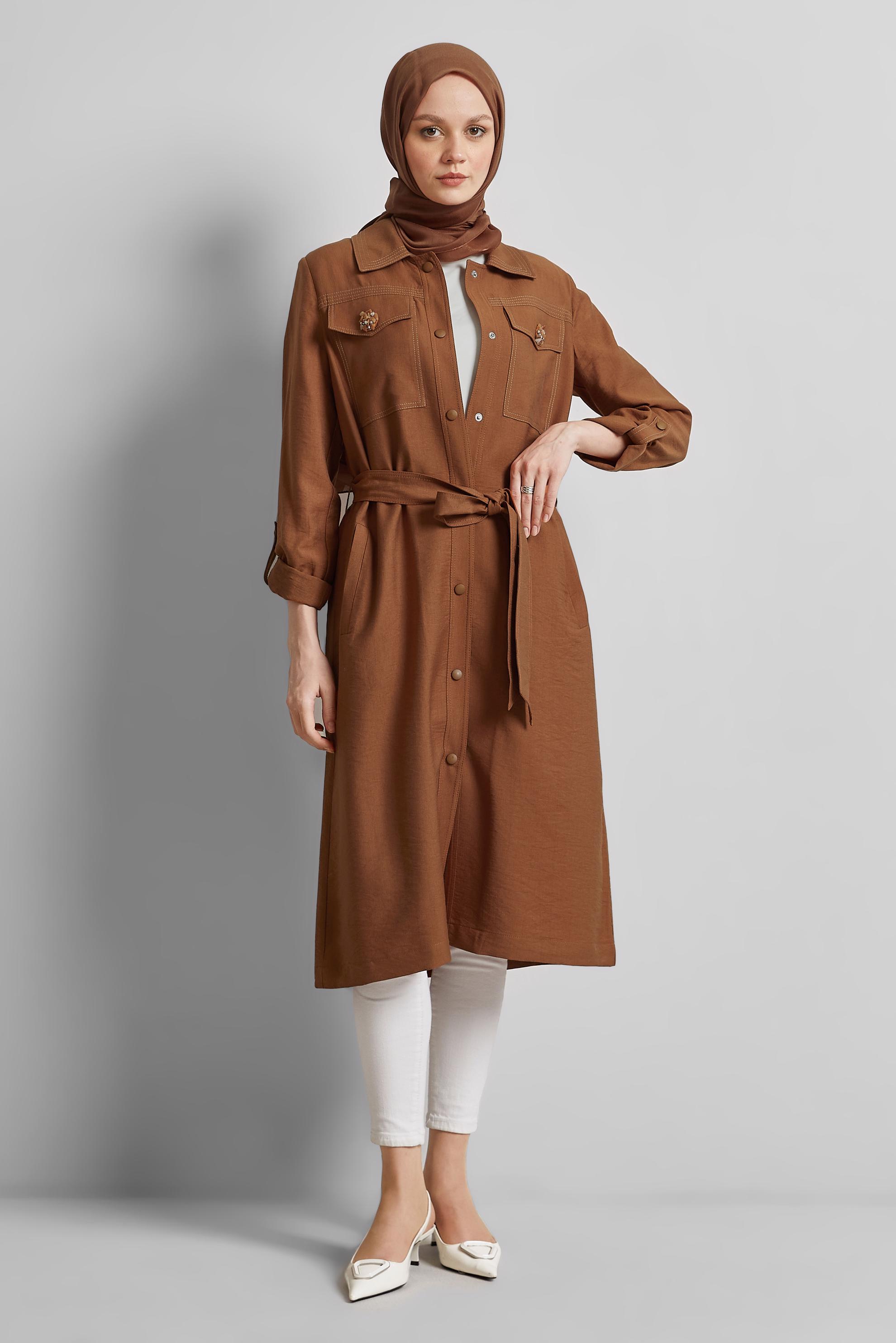 Vêtements hijab TABA VESTE CEINTURÉE 45443