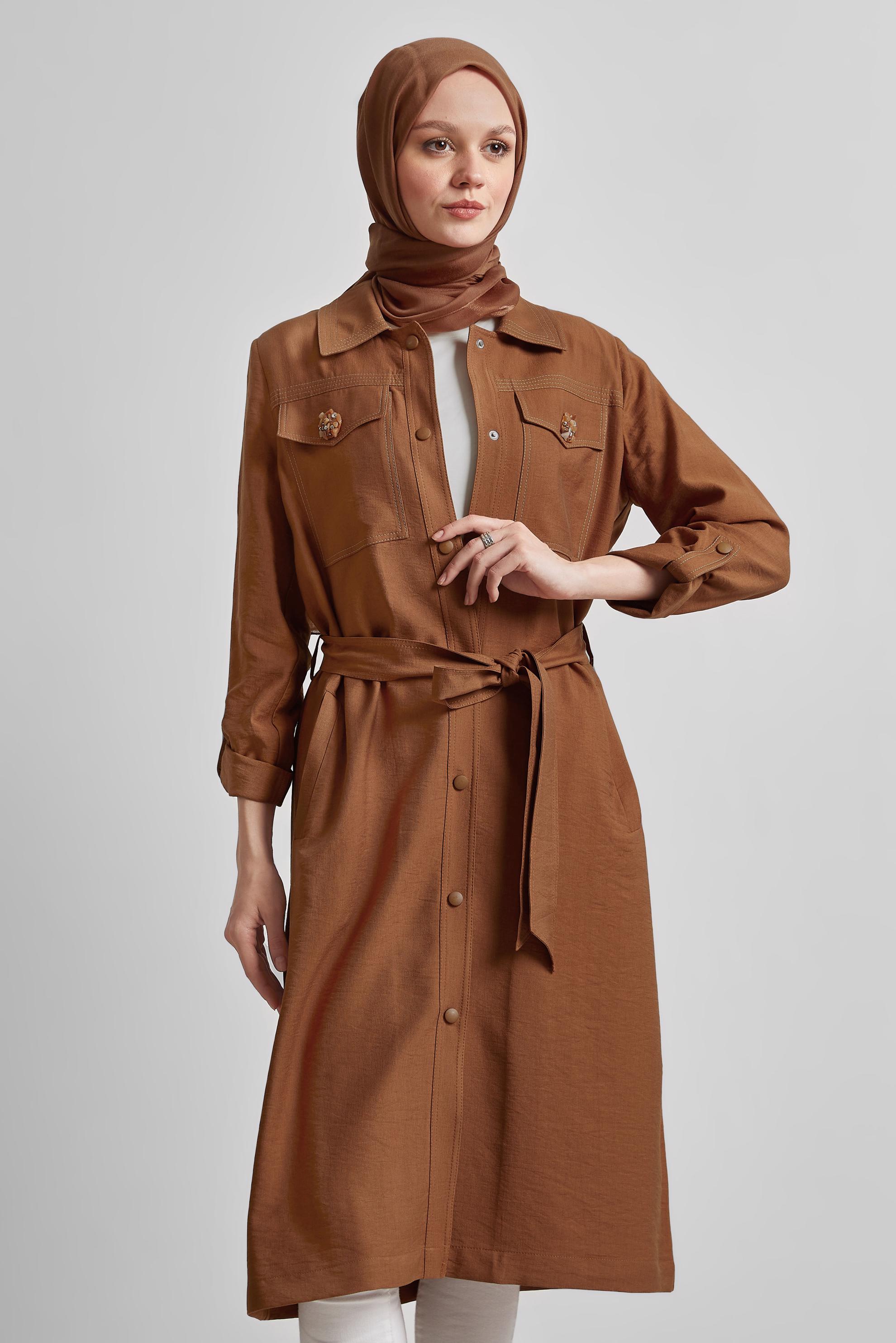 Vêtements hijab TABA VESTE CEINTURÉE 45443