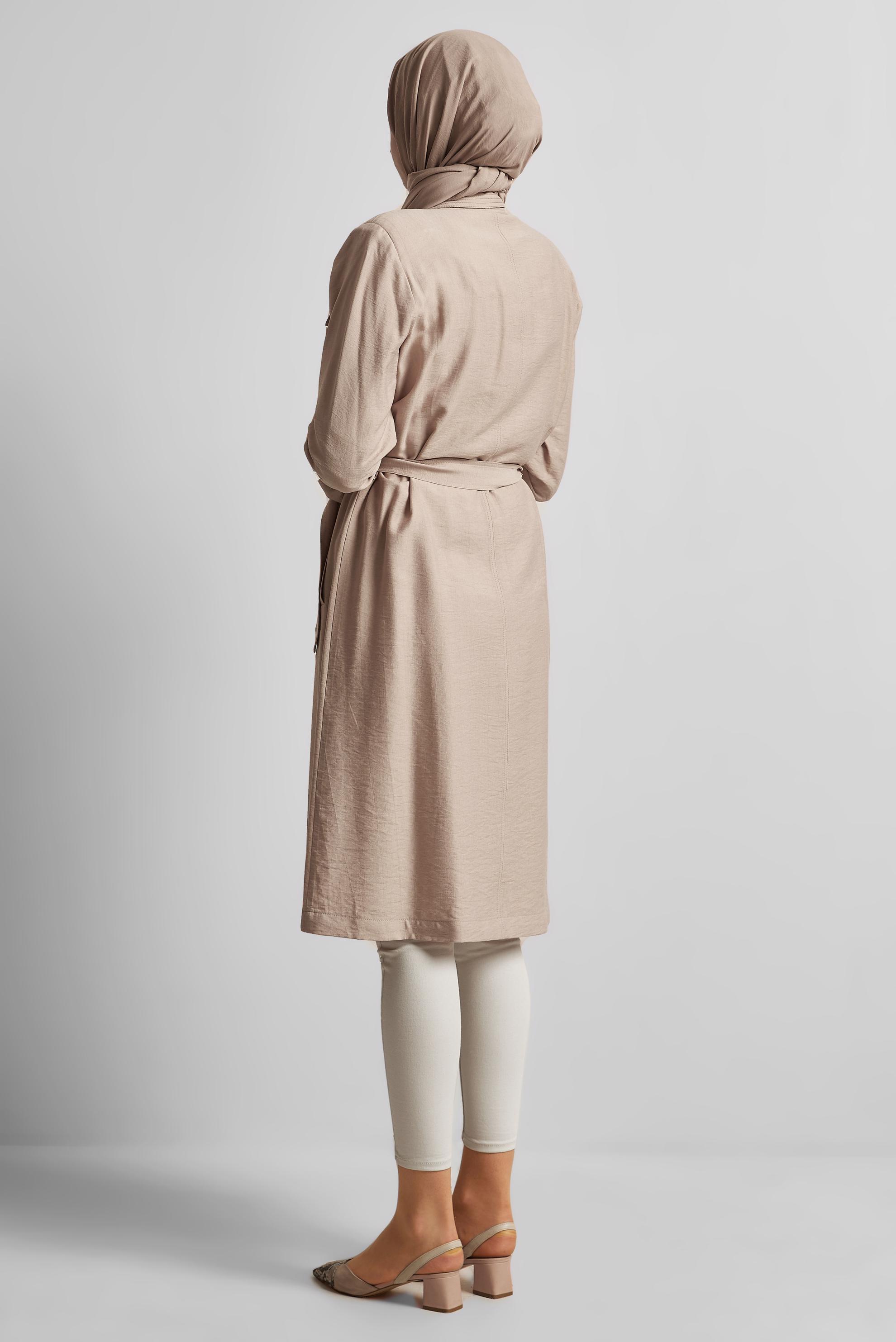 Vêtements hijab SABLE VESTE CEINTURÉE 45443