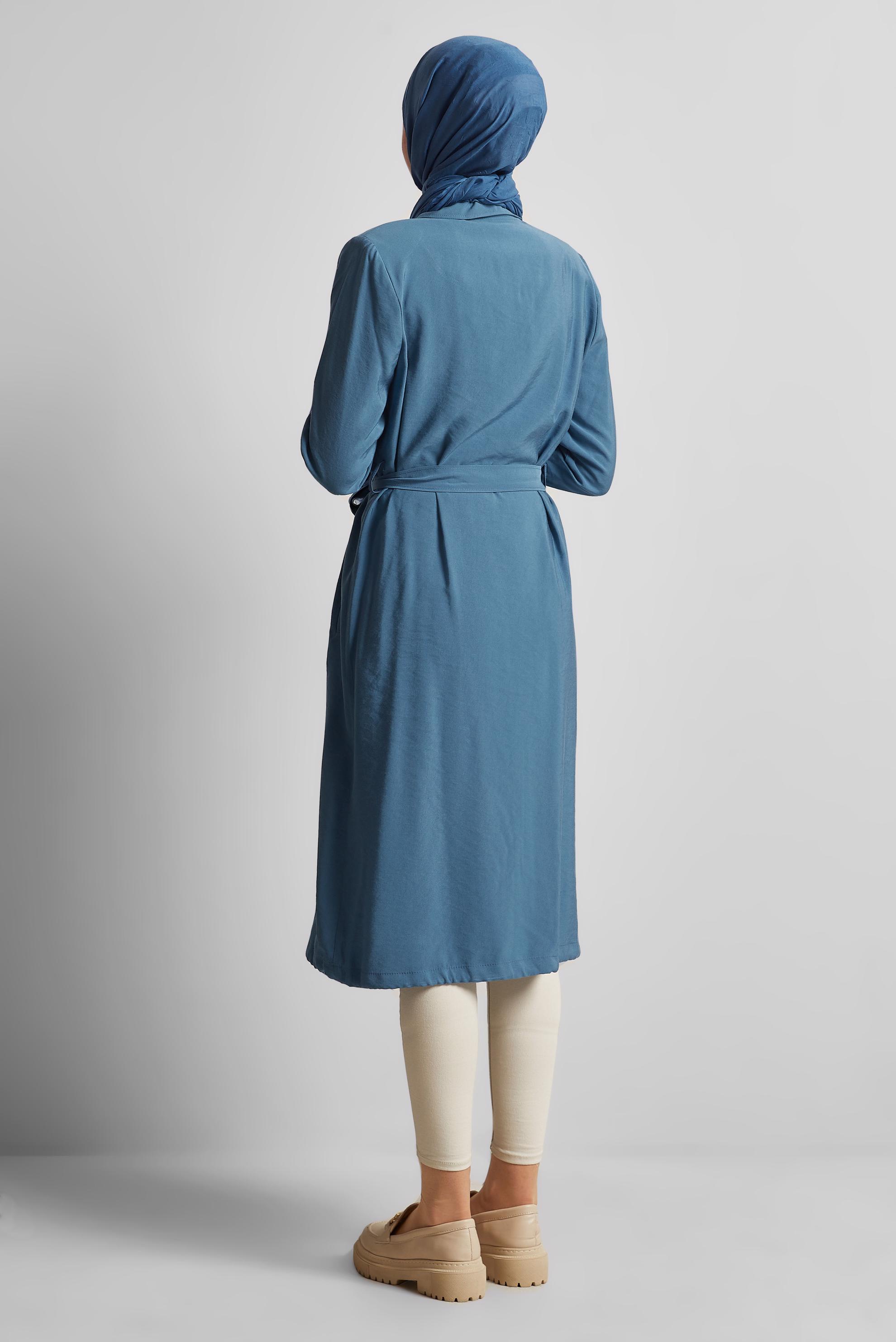 Vêtements hijab BLEU MARINE VESTE CEINTURÉE 45444