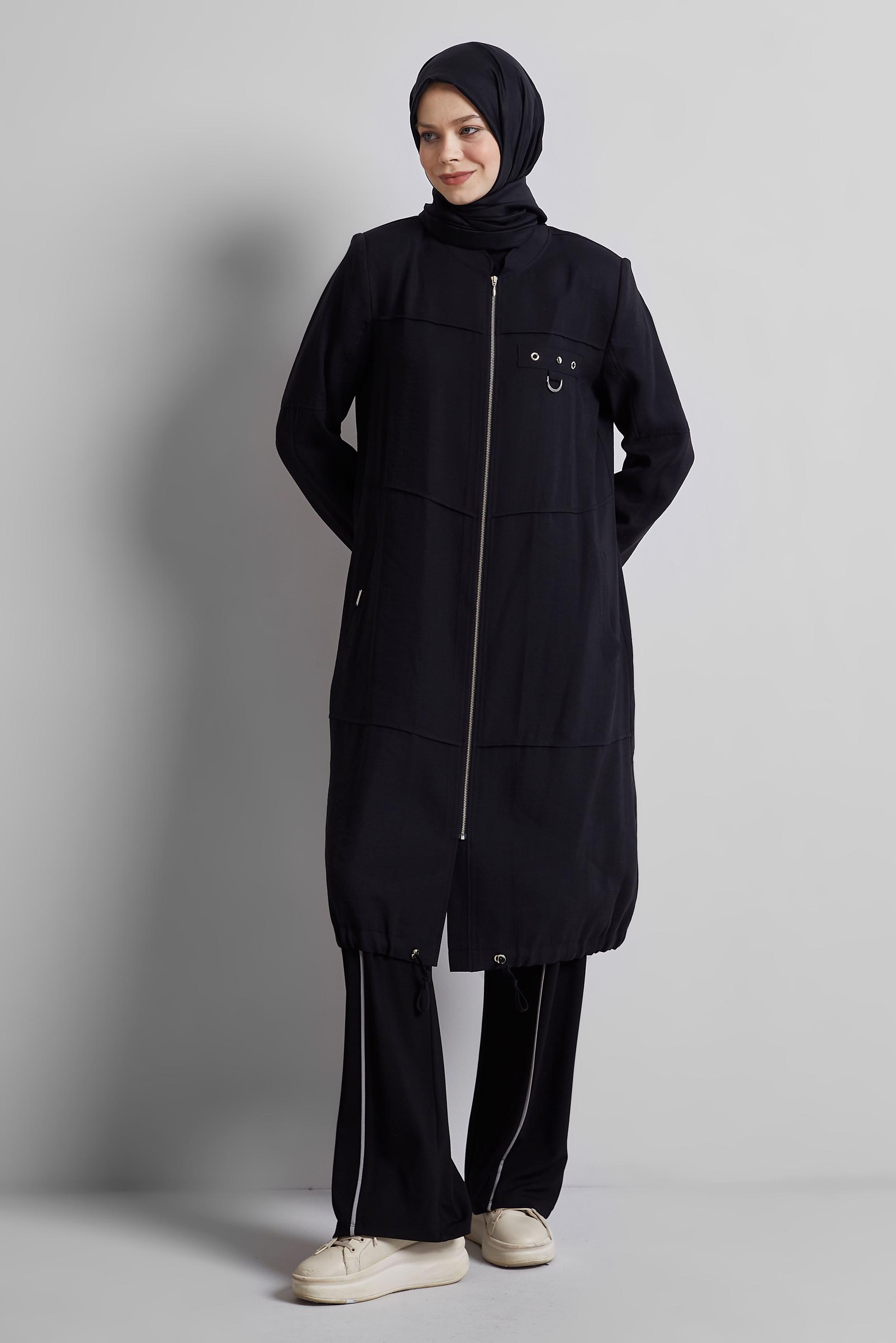 Vêtements hijab NOIR VESTE ZIPPÉE 45445