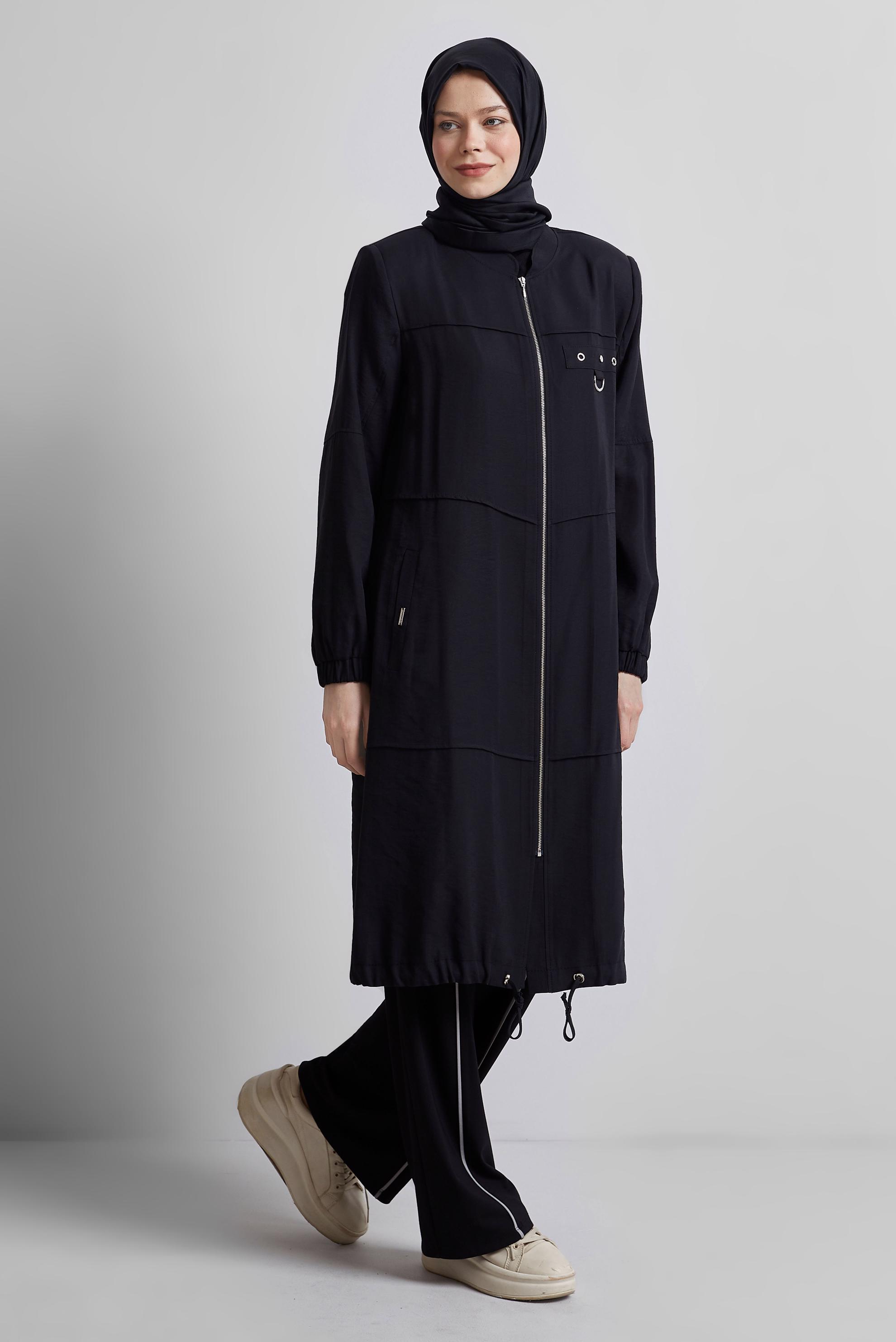 Vêtements hijab NOIR VESTE ZIPPÉE 45445