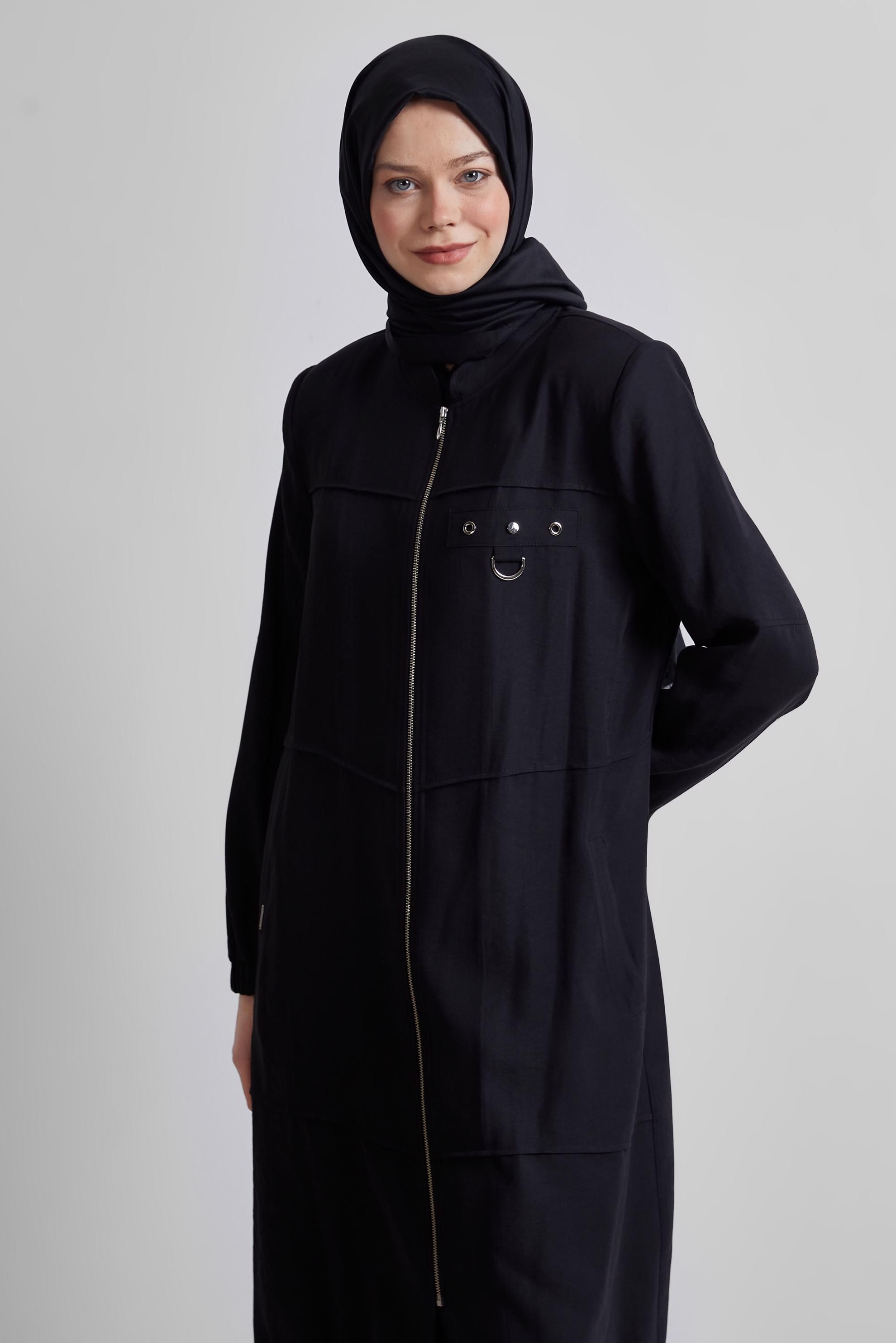 Vêtements hijab NOIR VESTE ZIPPÉE 45445