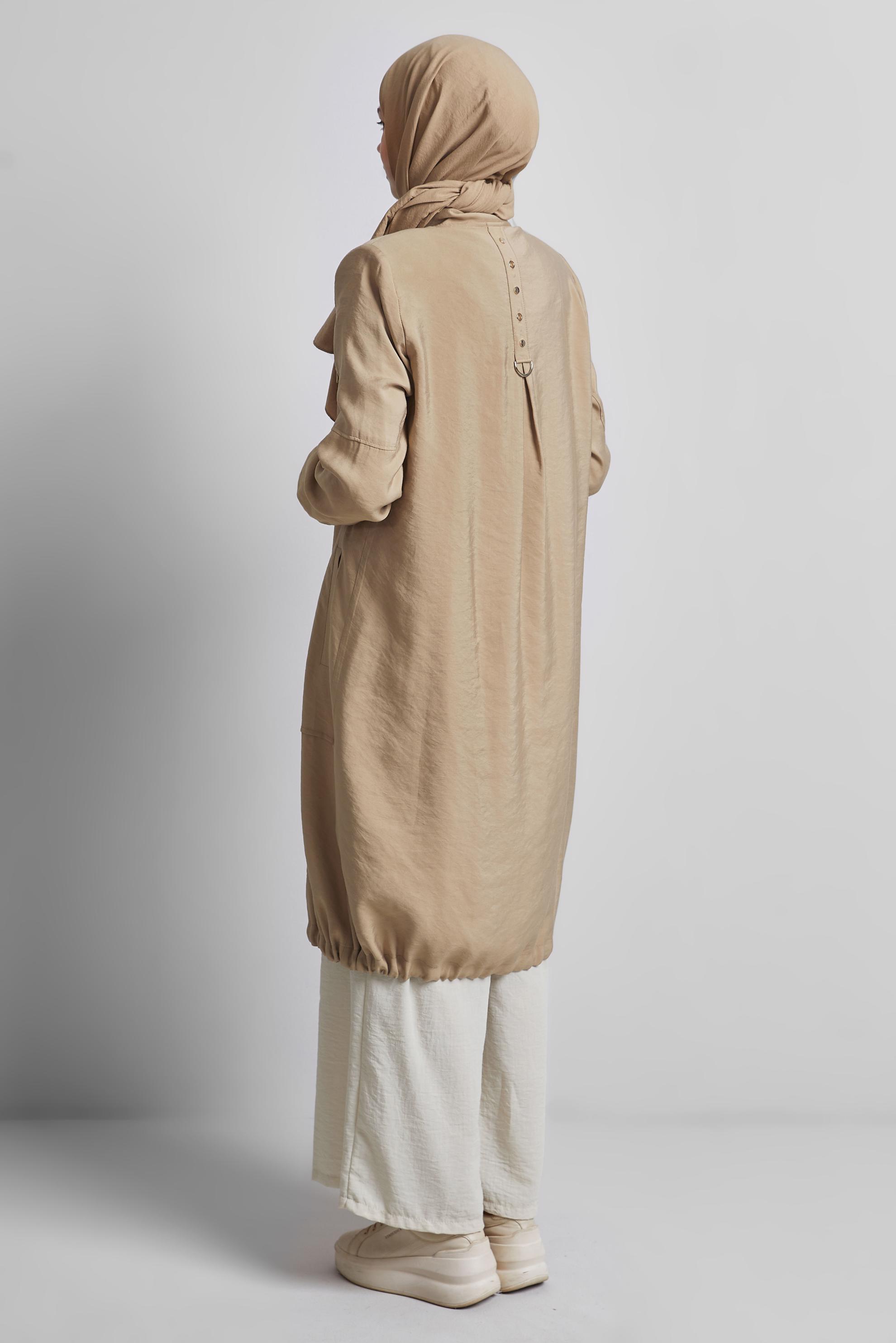 Vêtements hijab BRUN VESTE ZIPPÉE 45445