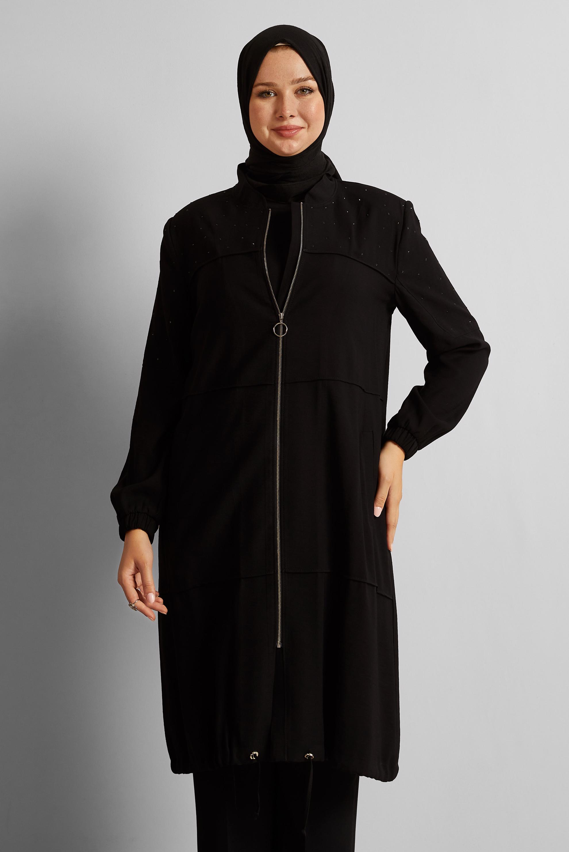 Tesettür giyim SİYAH TAŞLI BÜYÜK BEDEN GİY ÇIK 45446