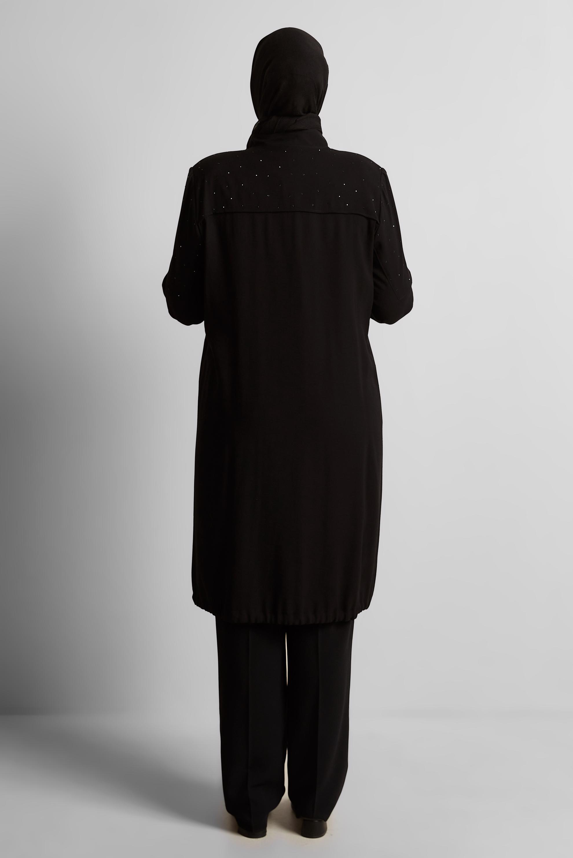 Tesettür giyim SİYAH TAŞLI BÜYÜK BEDEN GİY ÇIK 45446