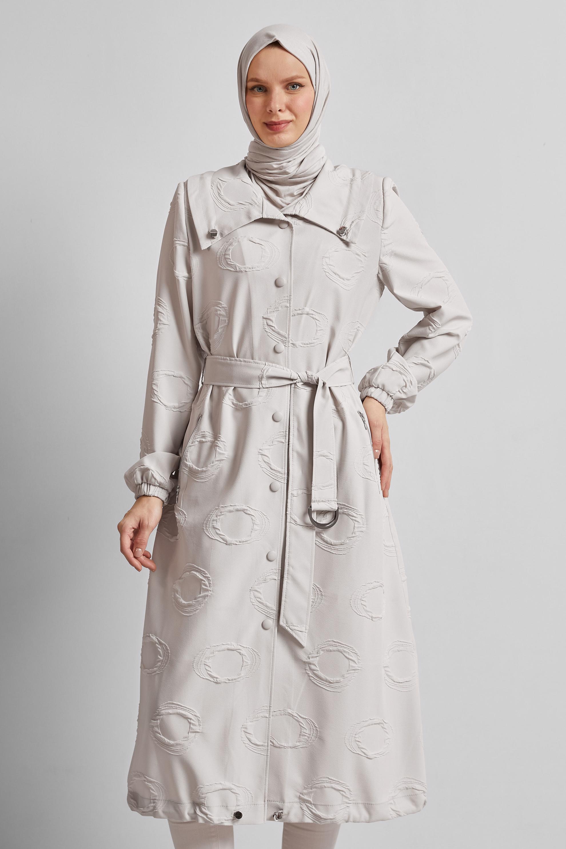 Vêtements hijab BEIGE VESTE CEINTURÉE 45460