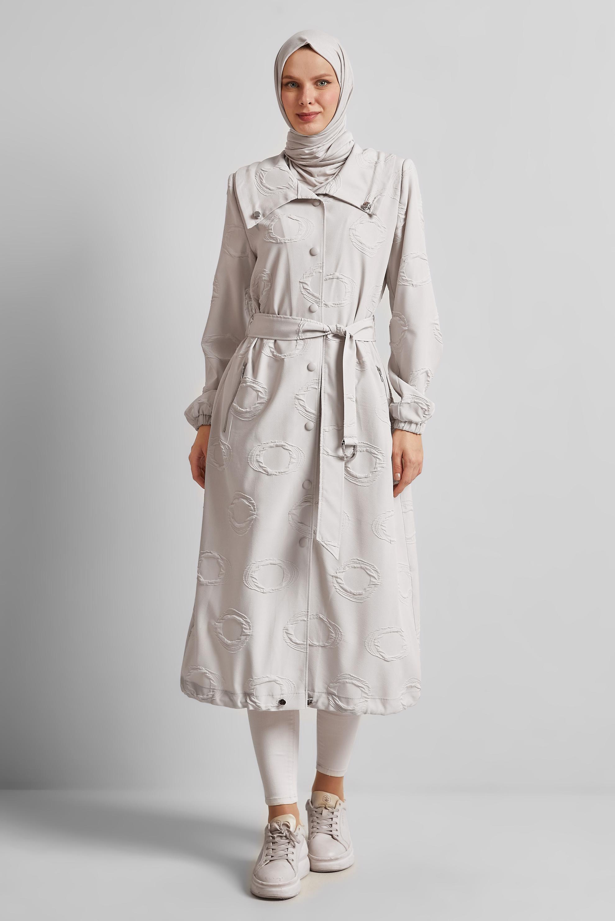 Vêtements hijab BEIGE VESTE CEINTURÉE 45460