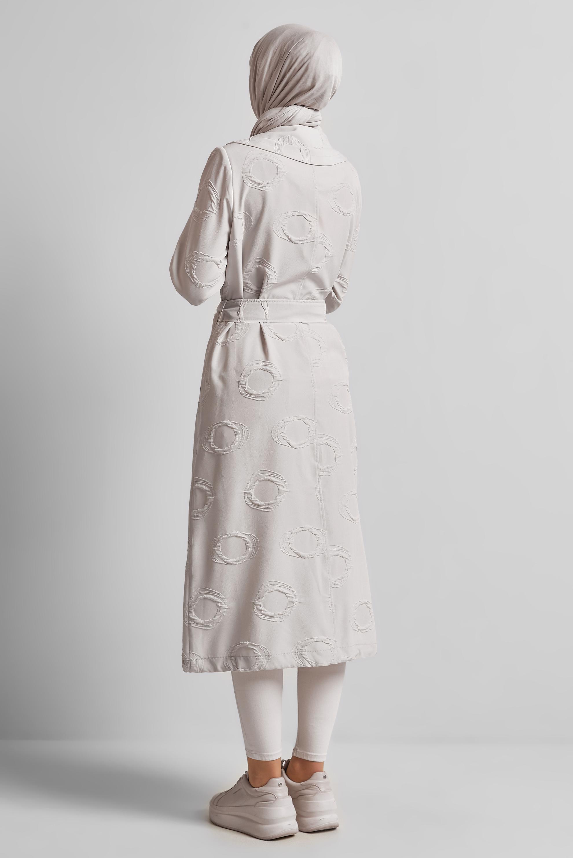 Vêtements hijab BEIGE VESTE CEINTURÉE 45460