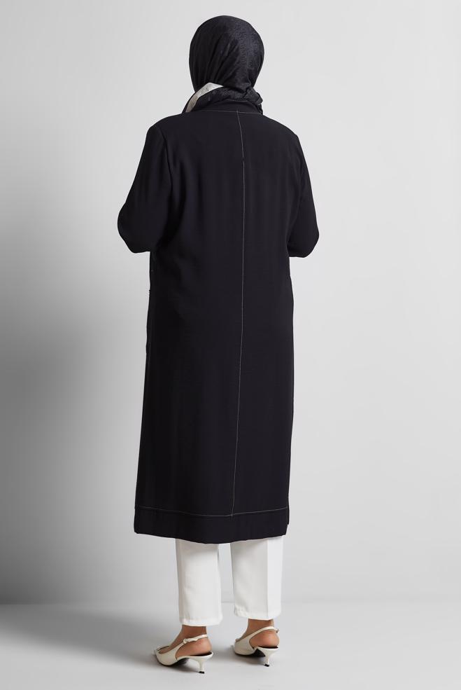 Vêtements hijab NOIR VESTE ZIPPÉE 45466 - ALVİNA