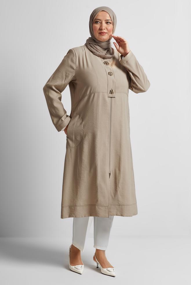 Vêtements hijab SABLE VESTE ZIPPÉE 45466 - ALVİNA