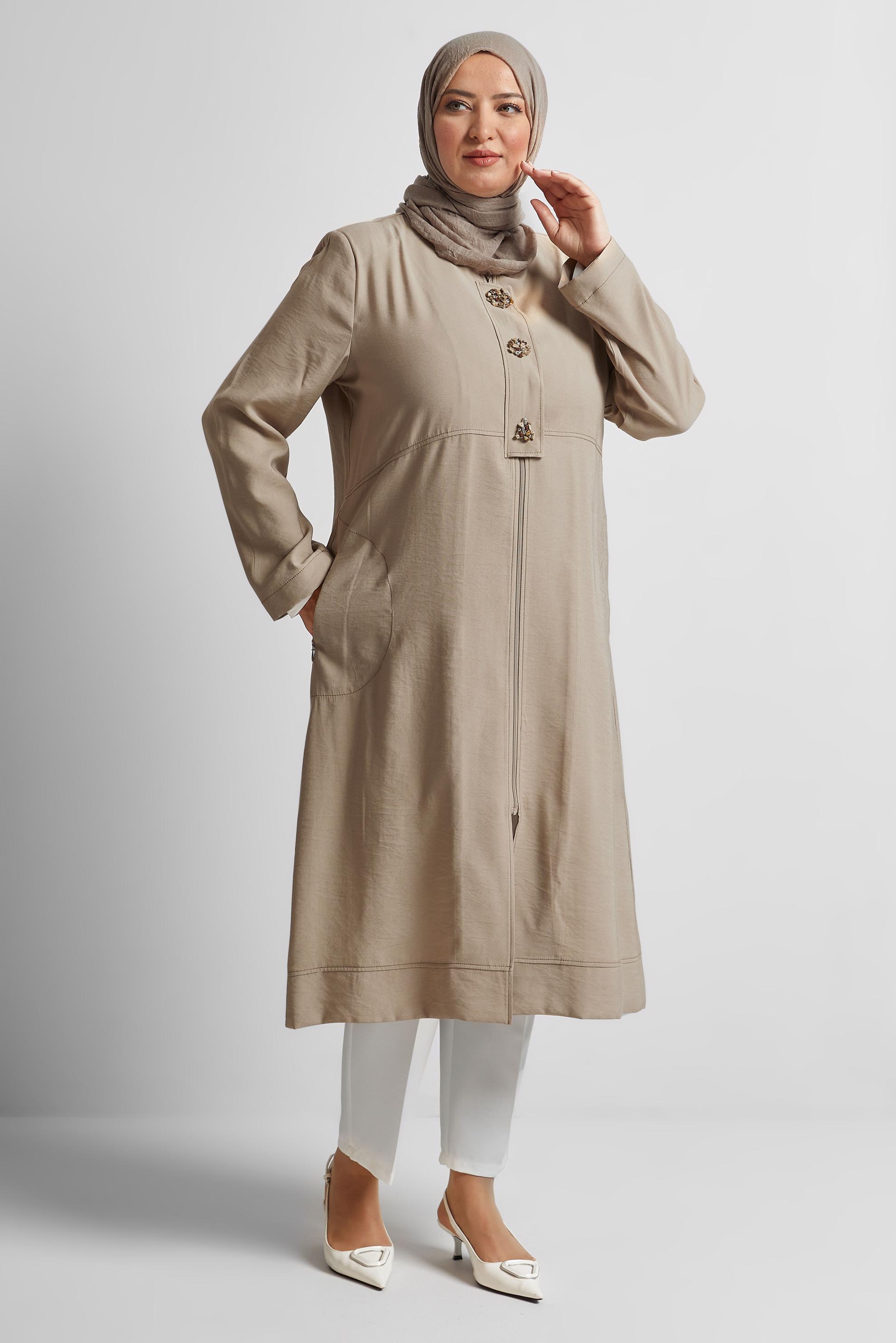 Vêtements hijab SABLE VESTE ZIPPÉE 45466