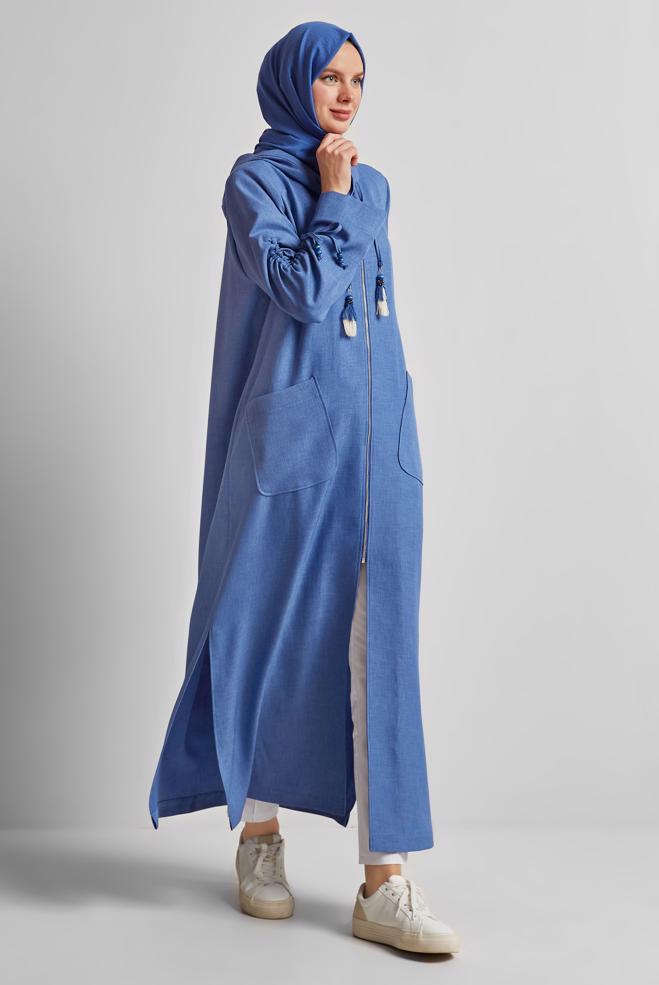 Vêtements hijab BLEU MARINE VESTE À CAPUCHE 45473 - ALVİNA