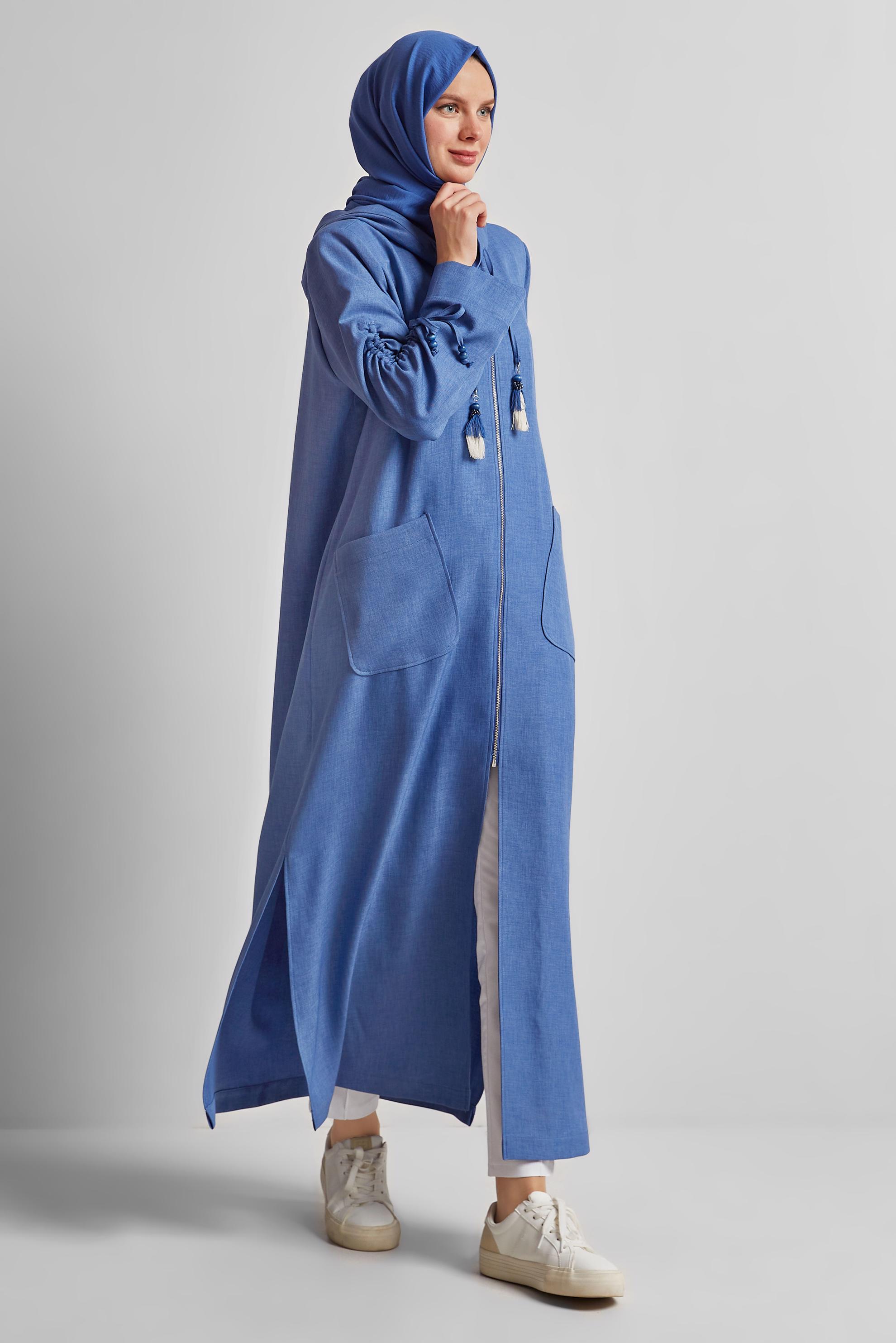 Tesettür giyim LACİVERT KAPÜŞONLU GİY ÇIK 45473