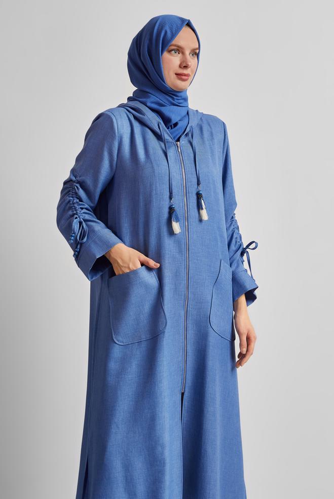Vêtements hijab BLEU MARINE VESTE À CAPUCHE 45473 - ALVİNA