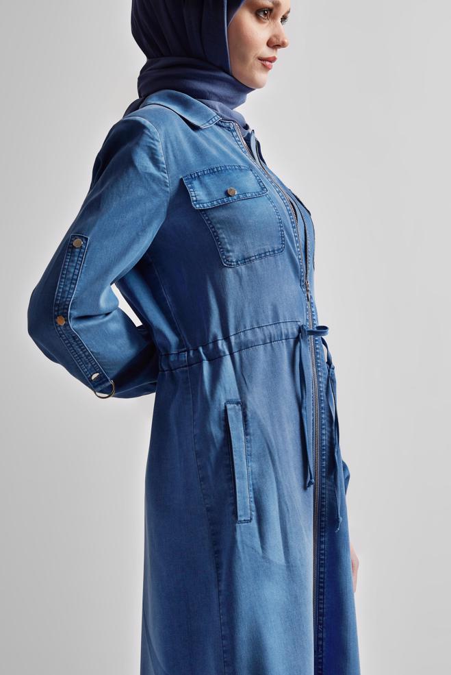 Hijab clothing BLUE DENIM JACKET 45475 - ALVİNA