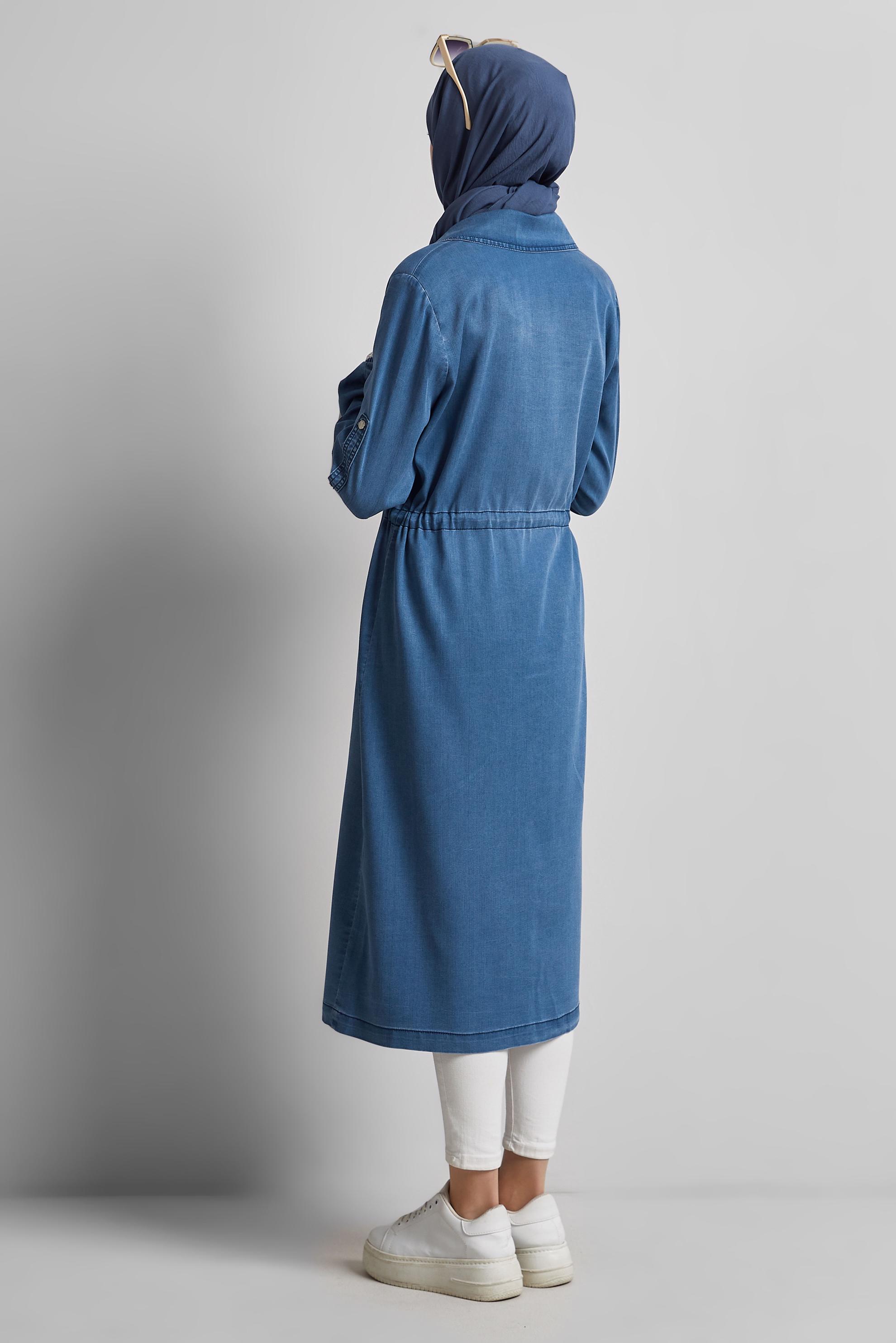 Vêtements hijab BLEU VESTE EN JEAN 45475