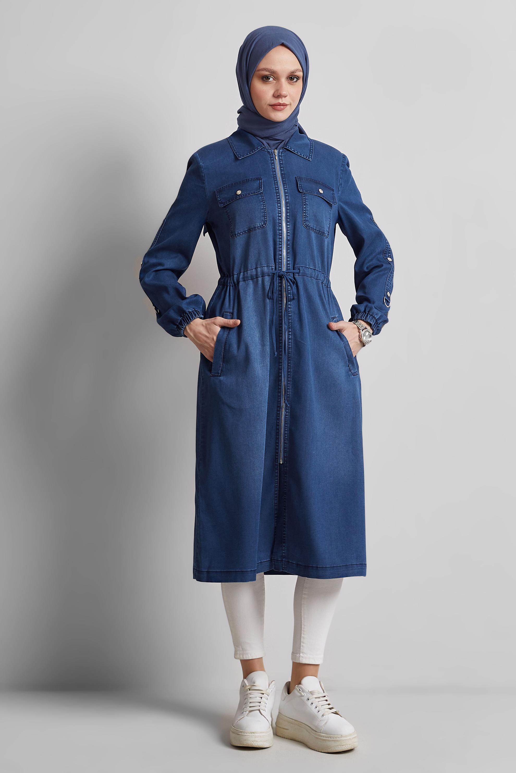 Hijab clothing NAVY BLUE DENIM JACKET 45475