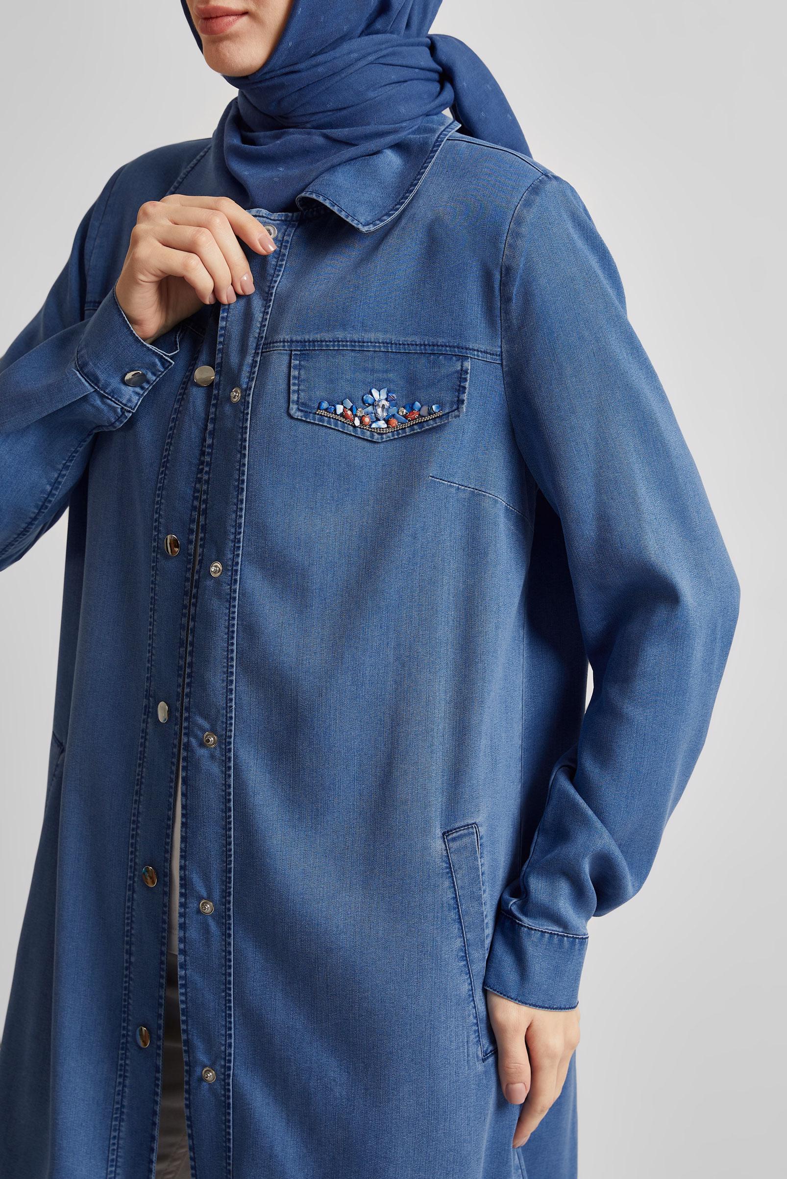 Tesettür giyim MAVİ TAŞLI DENİM GİY ÇIK 45478