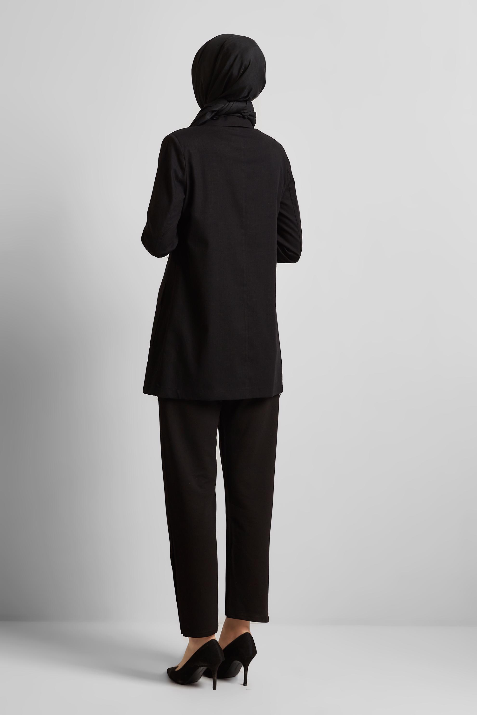 Vêtements hijab NOIR VESTE À DOUBLE BOUTONNAGE 45549