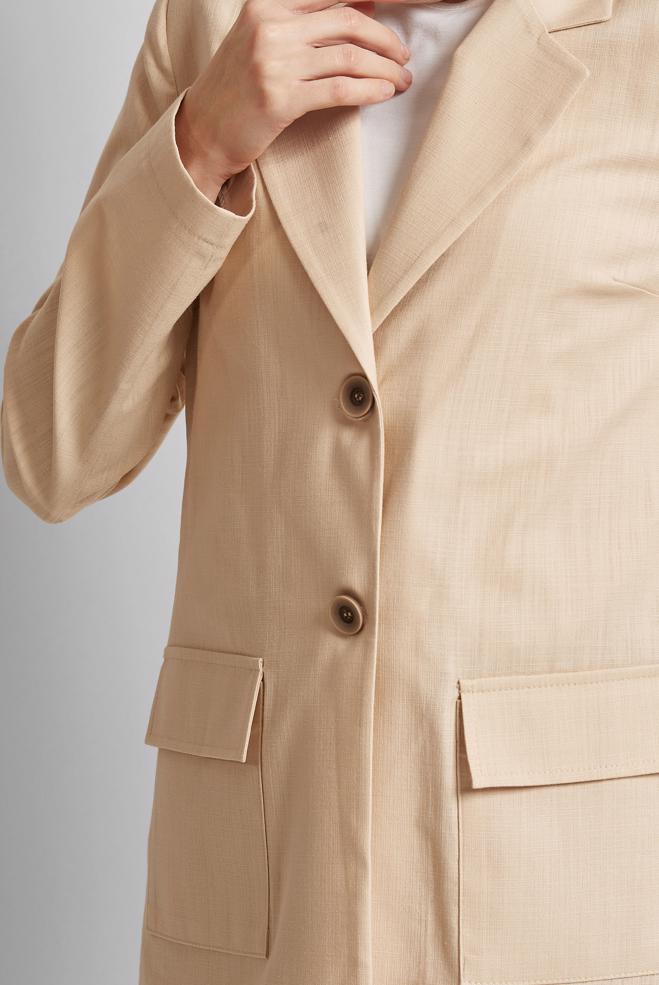 Hijab clothing BEIGE DOUBLE BREASTED JACKET 45549 - ALVİNA