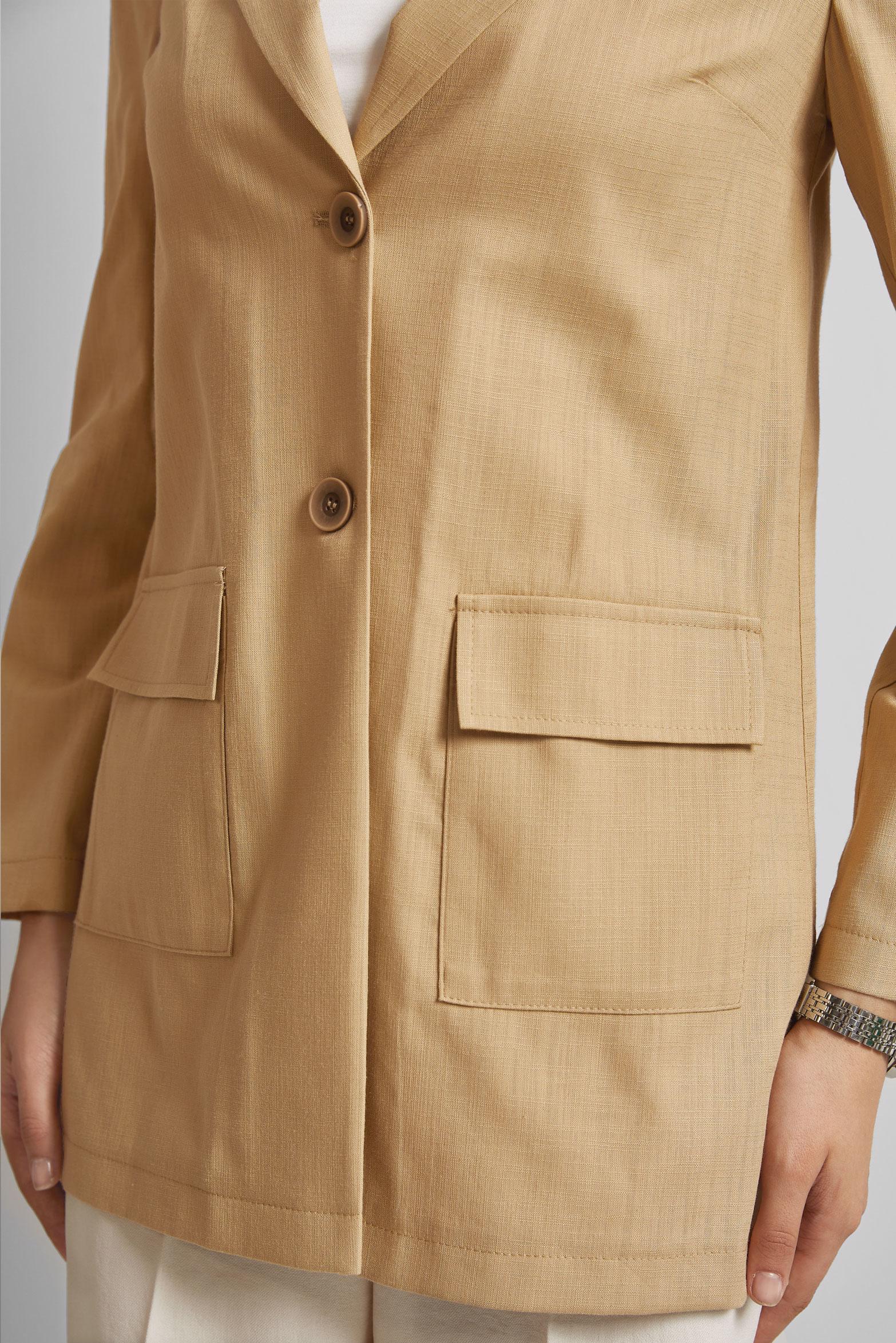 Tesettür giyim KAHVE KRUVAZE YAKA CEKET 45549