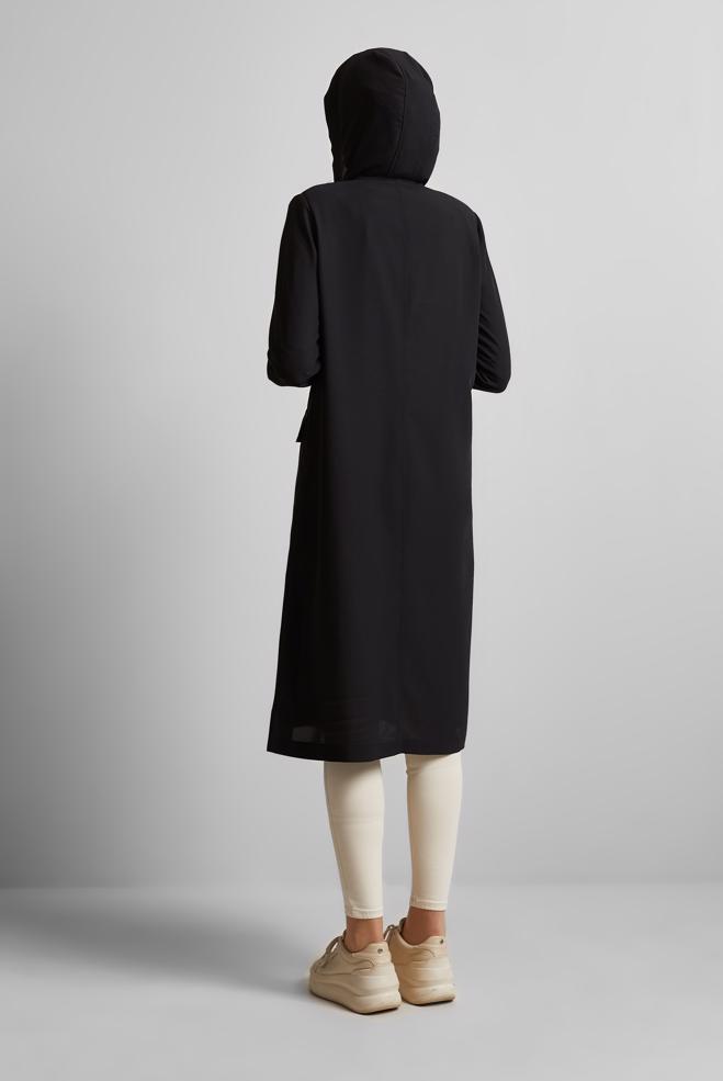 Hijab clothing BLACK HOODED JACKET 45598 - ALVİNA