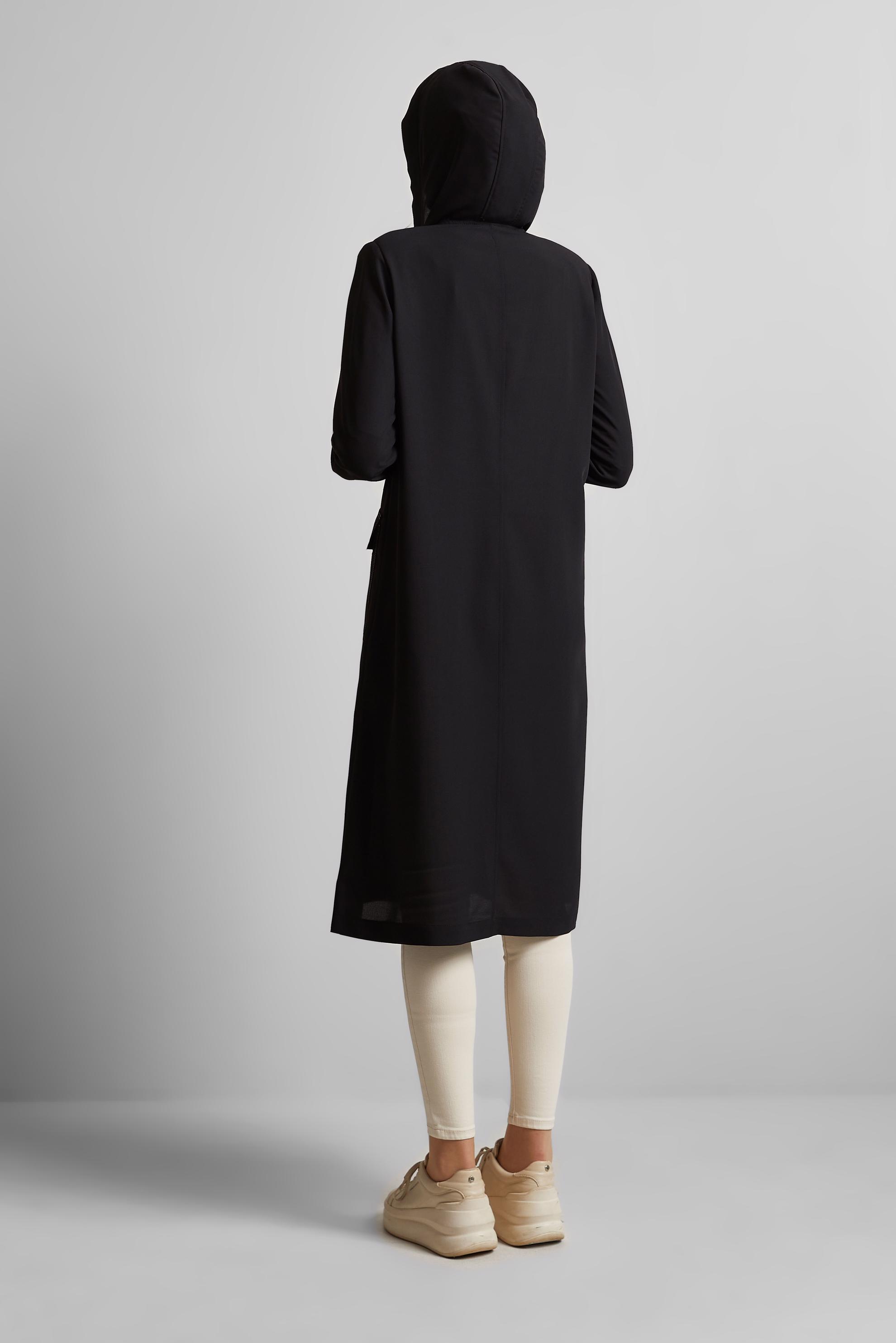 Tesettür giyim SİYAH KAPÜŞONLU GİY ÇIK 45598