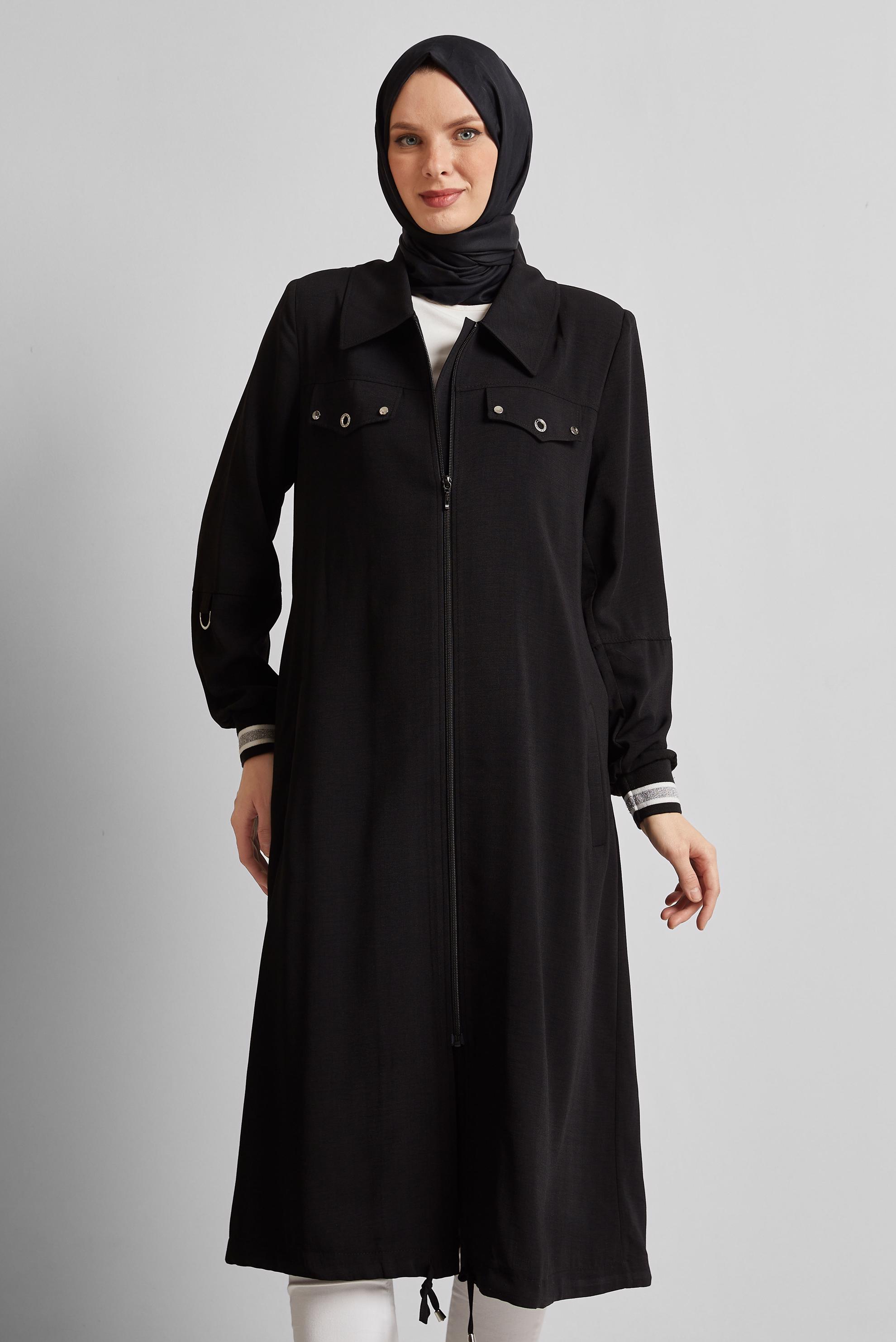 Vêtements hijab NOIR VESTE D′ASPECT LIN 45599