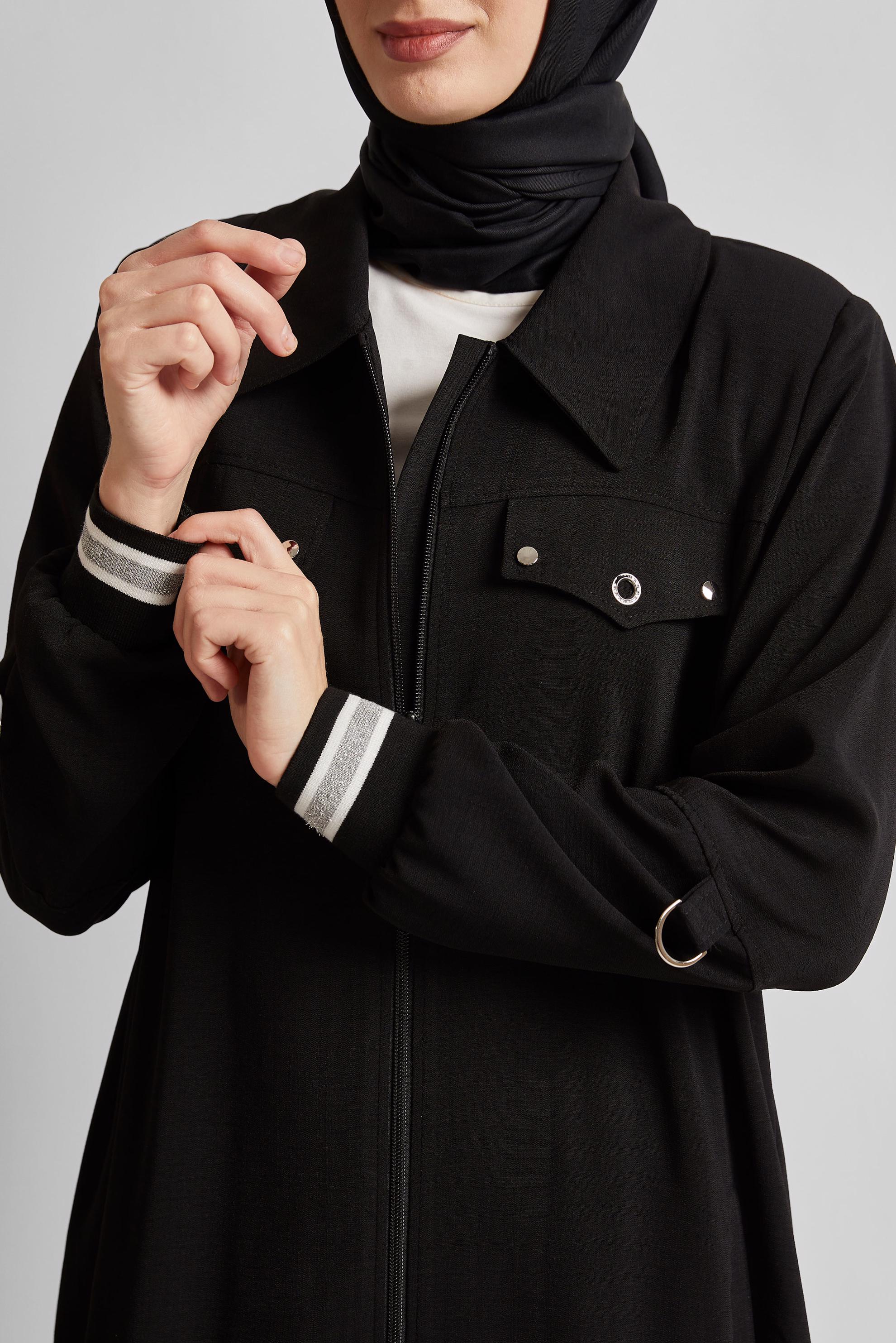 Vêtements hijab NOIR VESTE D′ASPECT LIN 45599