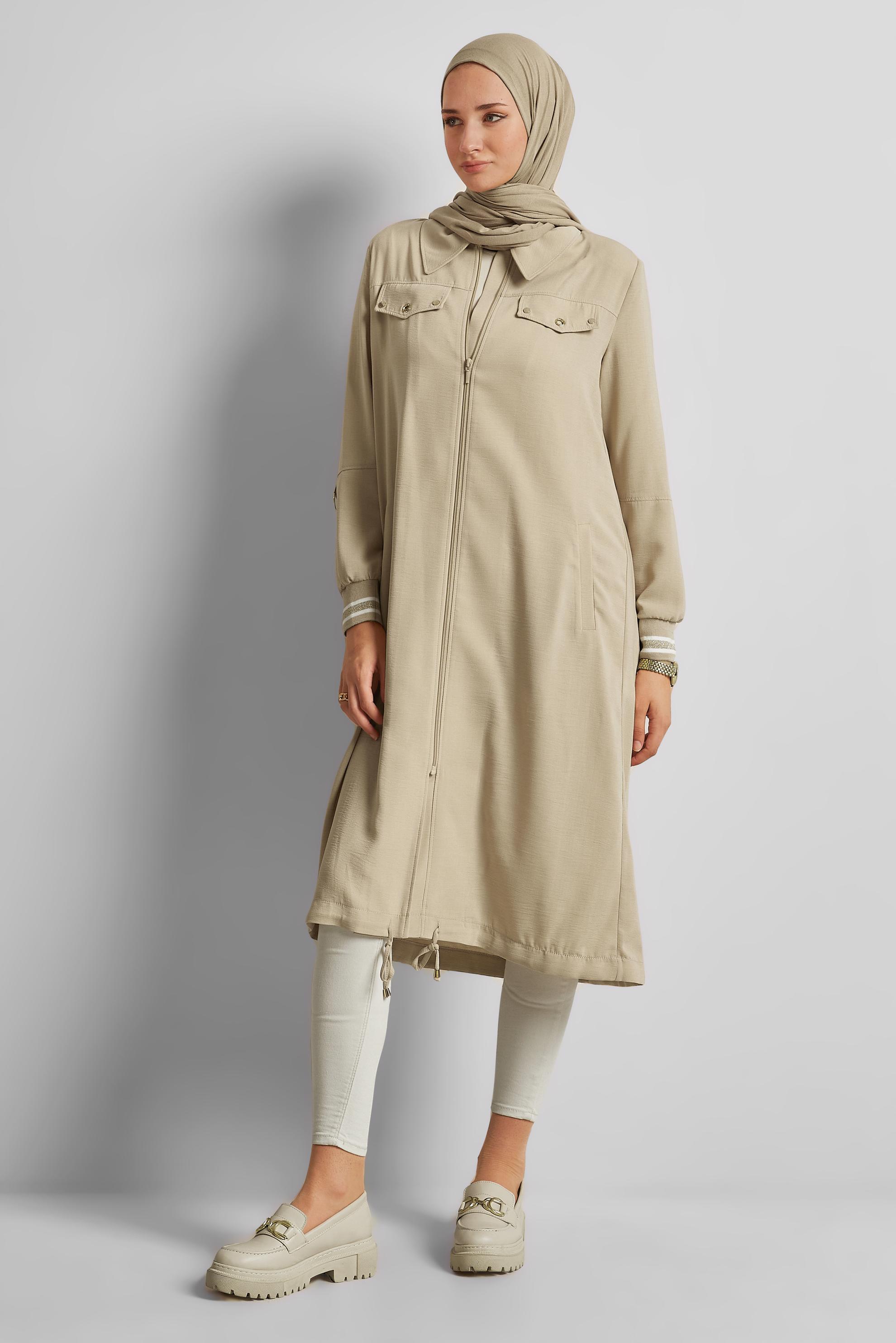 Vêtements hijab BEIGE VESTE D′ASPECT LIN 45599