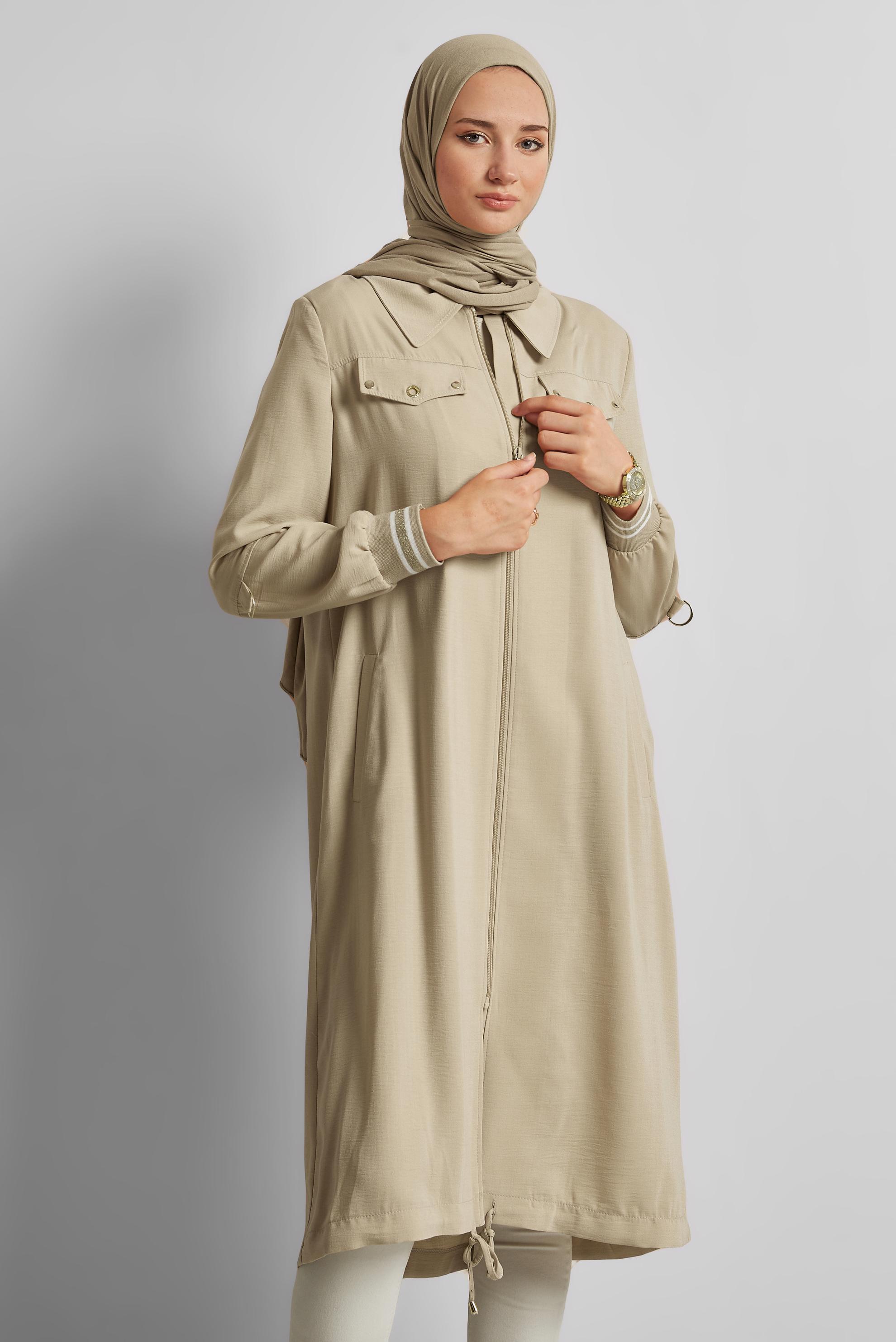 Vêtements hijab BEIGE VESTE D′ASPECT LIN 45599