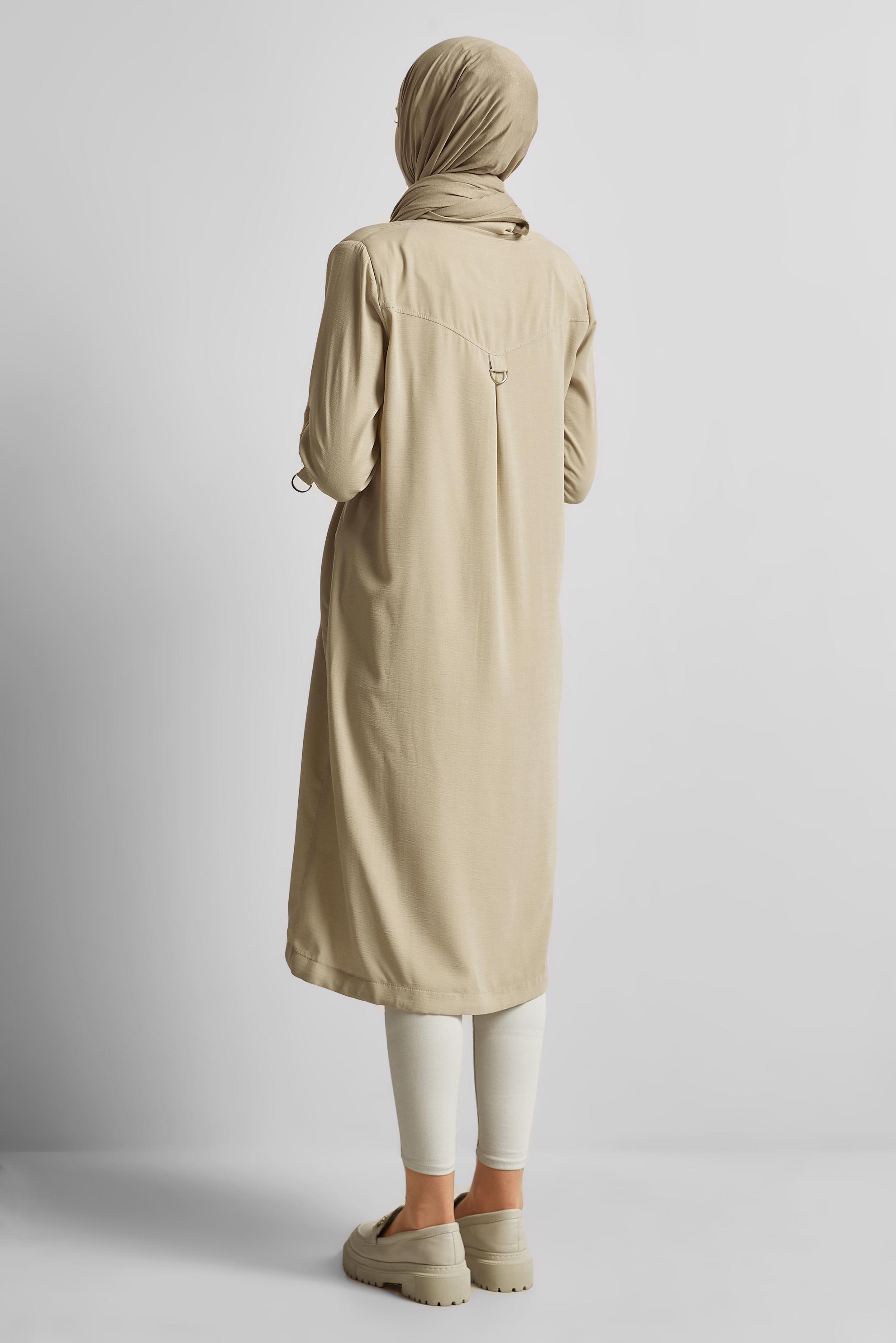 Vêtements hijab BEIGE VESTE D′ASPECT LIN 45599