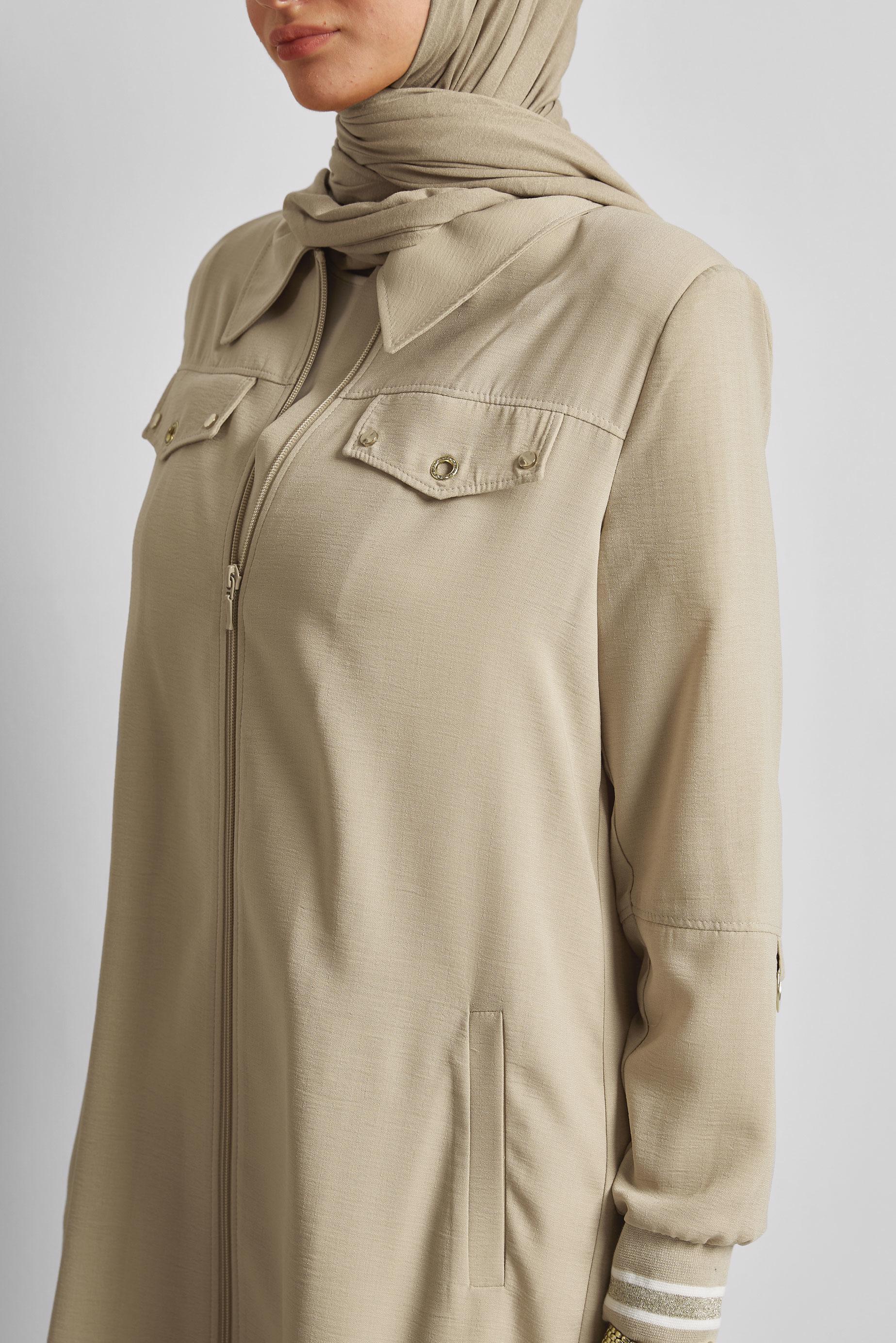 Vêtements hijab BEIGE VESTE D′ASPECT LIN 45599
